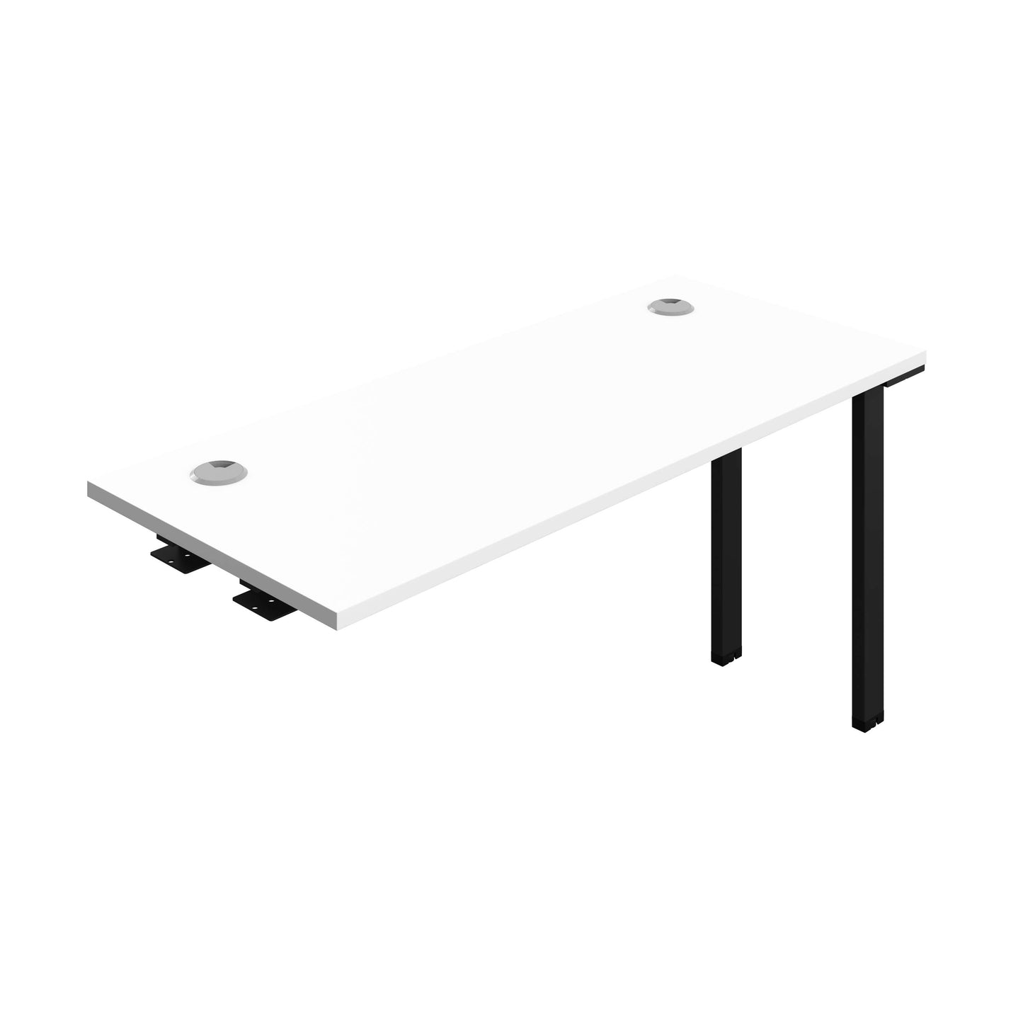 Synergy Bench Extension with Cable Ports: 1 Person (FSC) : 1400 | 600 | White/Black