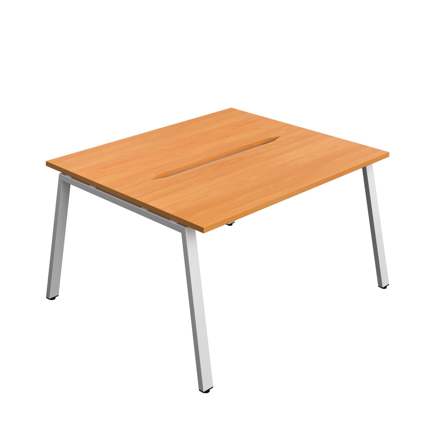 Synergy Bench with Cut Out: 2 Person (FSC) : A-Frame Leg : 1400 | 700 | Beech/Silver