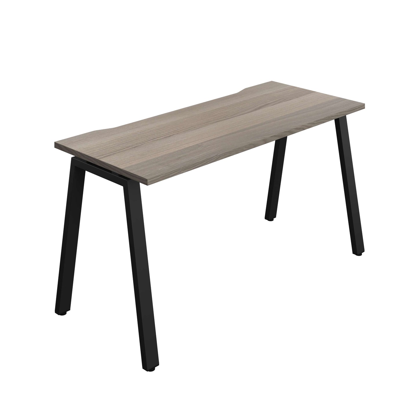Synergy Bench with Cut Out: 1 Person (FSC) : A-Frame Leg : 1400 | 700 | Grey Oak/Black