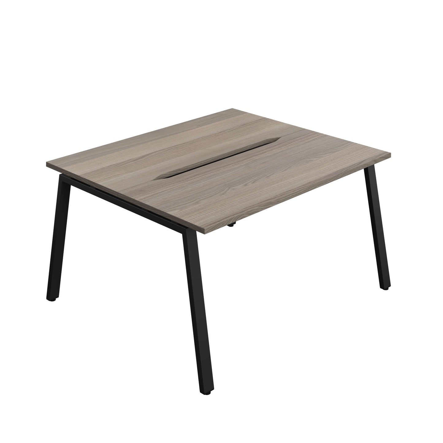 Synergy Bench with Cut Out: 2 Person (FSC) : A-Frame Leg : 1400 | 700 | Grey Oak/Black