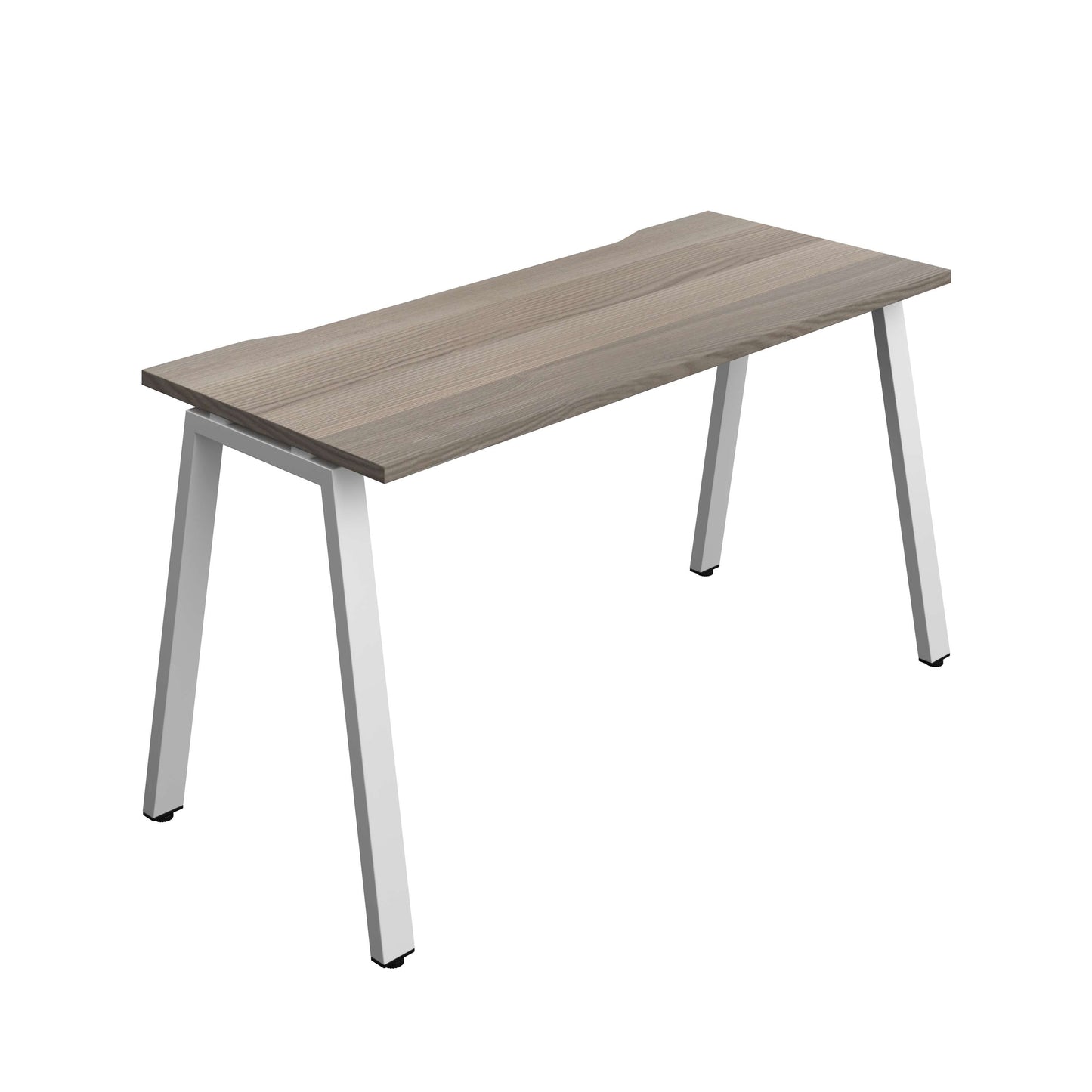 Synergy Bench with Cut Out: 1 Person (FSC) : A-Frame Leg : 1400 | 700 | Grey Oak/Silver