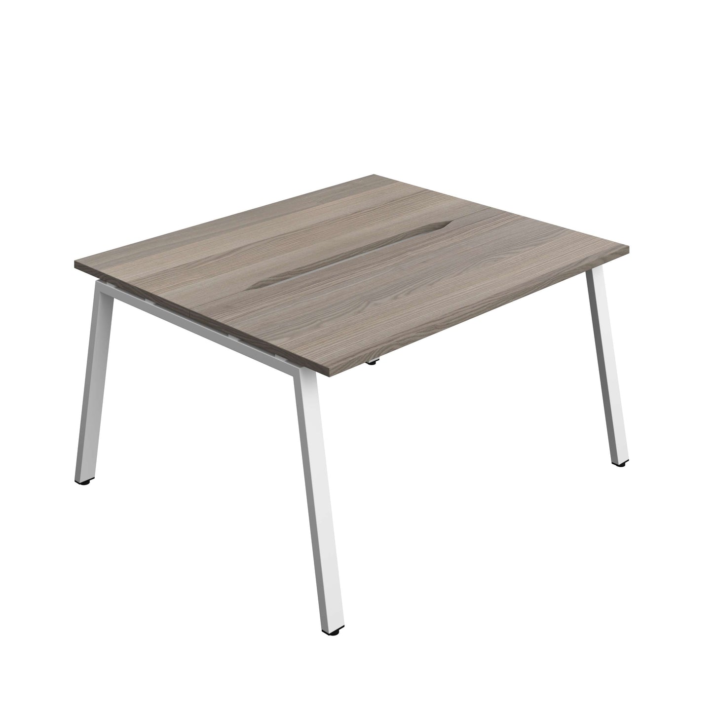 Synergy Bench with Cut Out: 2 Person (FSC) : A-Frame Leg : 1400 | 700 | Grey Oak/White