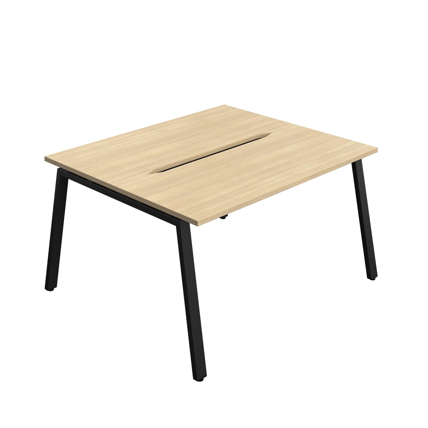Synergy Bench with Cut Out: 2 Person (FSC) : A-Frame Leg : 1400 | 700 | Nova Oak/Black