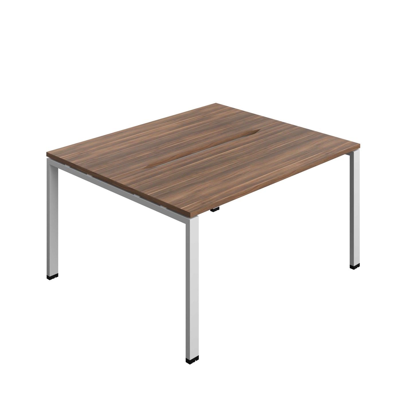 Synergy Bench with Cut Out: 2 Person (FSC) : Goal Post Leg : 1400 | 700 | Dark Walnut/Silver