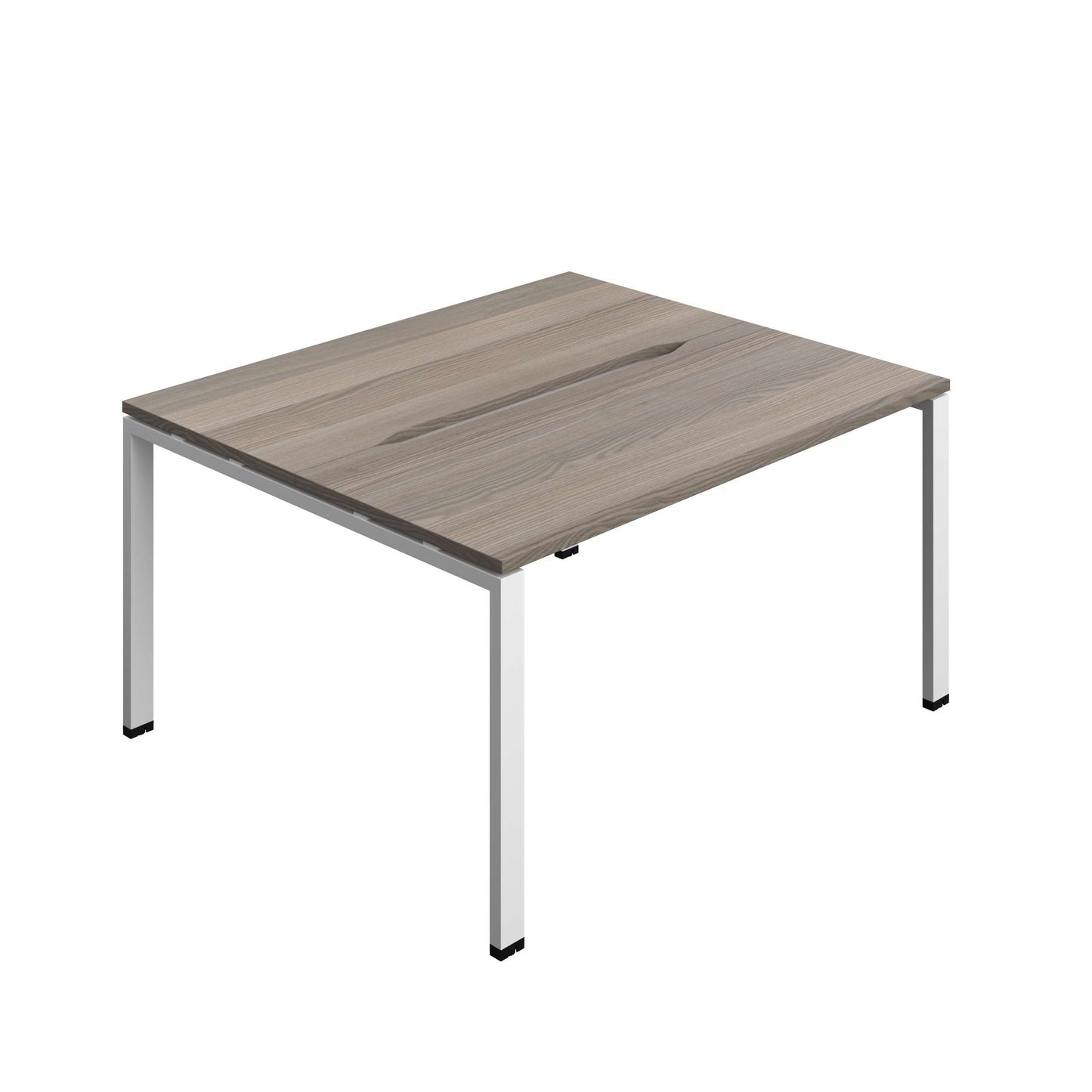Synergy Bench with Cut Out: 2 Person (FSC) : Goal Post Leg : 1400 | 700 | Grey Oak/White