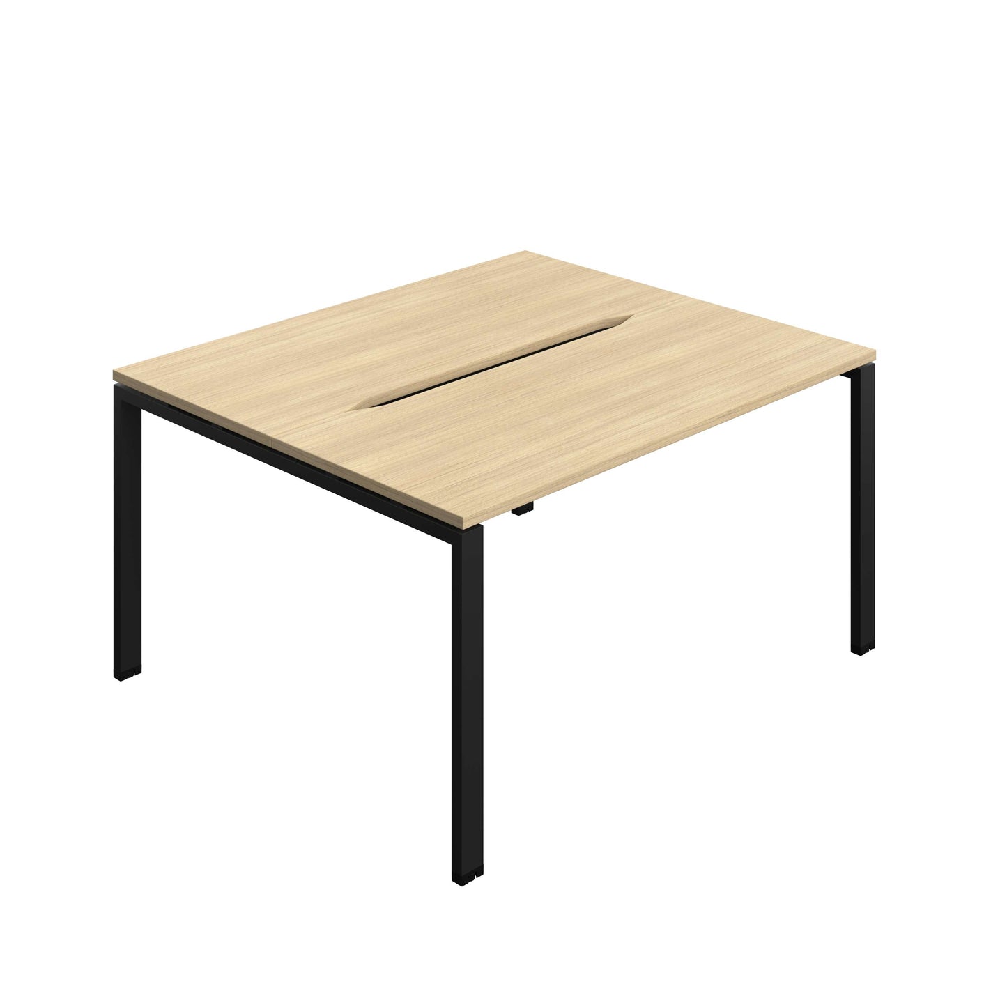 Synergy Bench with Cut Out: 2 Person (FSC) : Goal Post Leg : 1400 | 700 | Nova Oak/Black