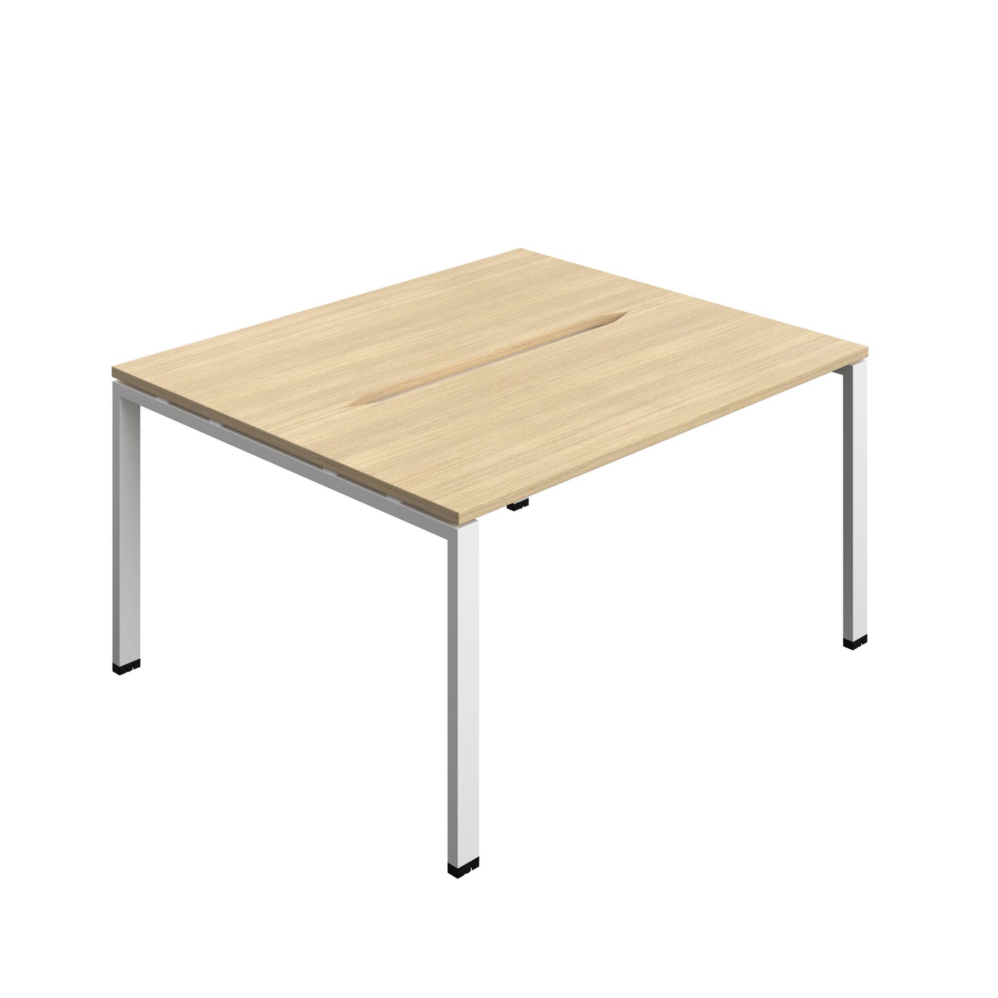 Synergy Bench with Cut Out: 2 Person (FSC) : Goal Post Leg : 1400 | 700 | Nova Oak/White