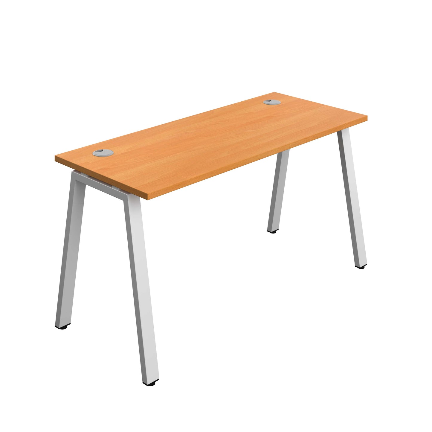 Synergy Bench with Cable Ports: 1 Person (FSC) : A-Frame Leg : 1400 | 700 | Beech/Silver