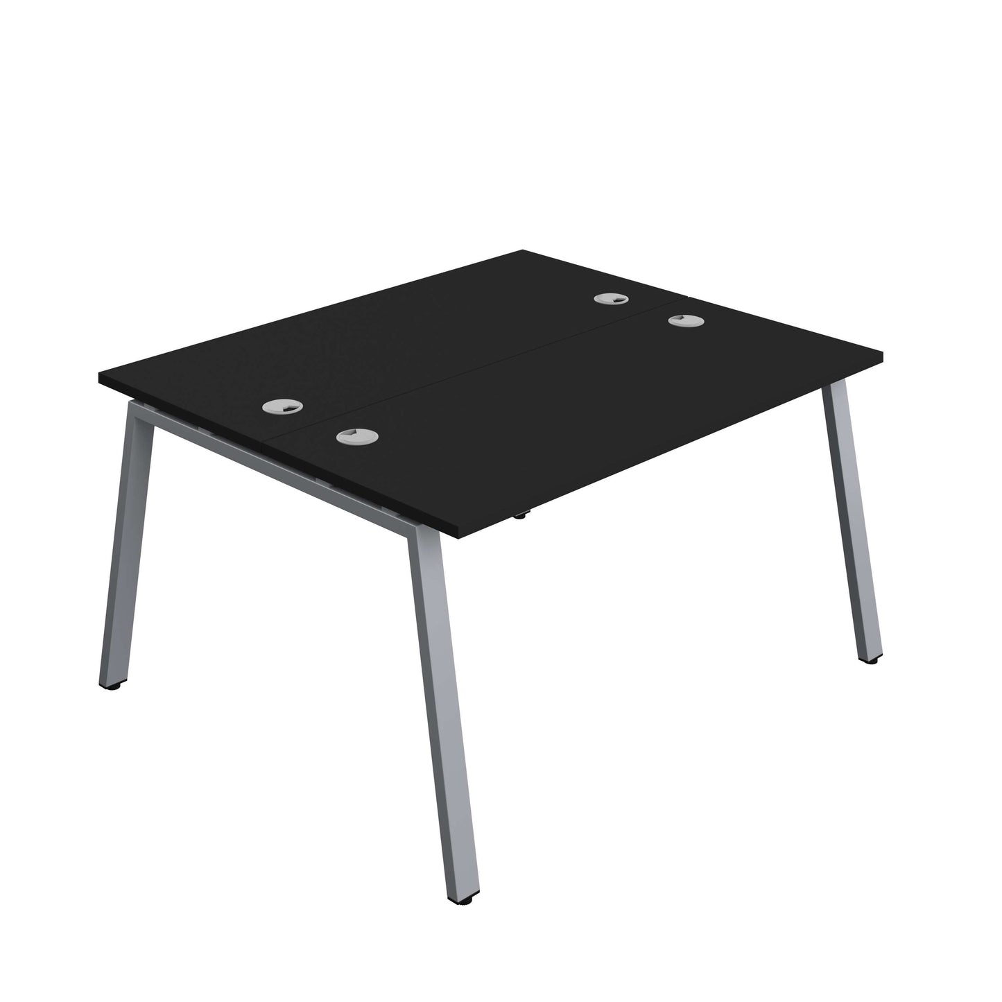 Synergy Bench with Cable Ports: 2 Person (FSC) : A-Frame Leg : 1400 | 700 | Black/Silver