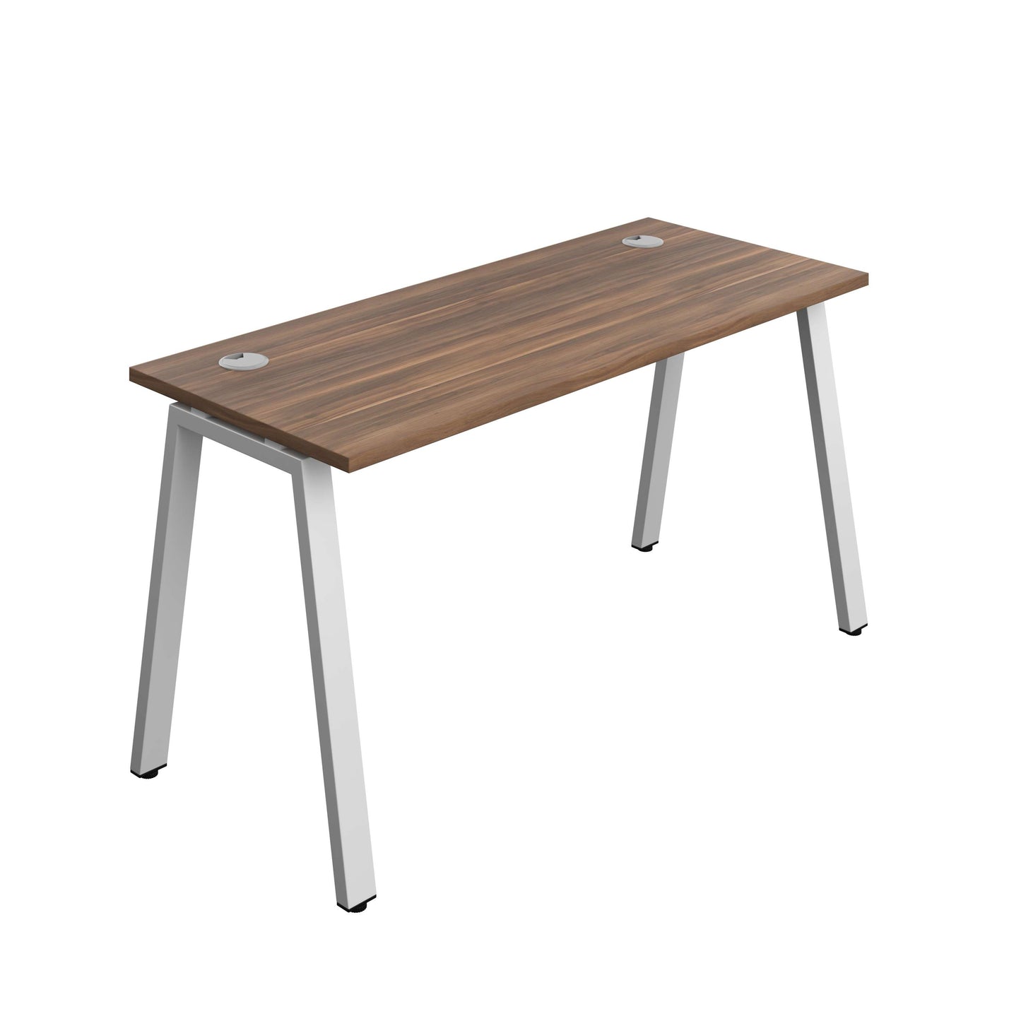 Synergy Bench with Cable Ports: 1 Person (FSC) : A-Frame Leg : 1400 | 700 | Dark Walnut/Silver