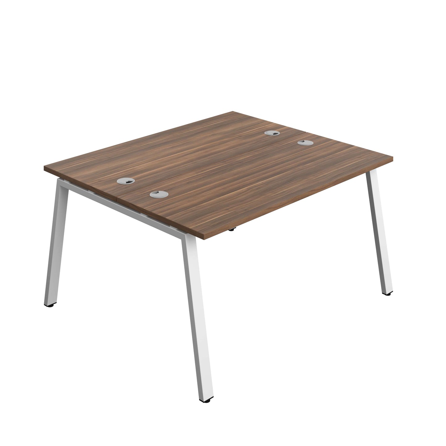 Synergy Bench with Cable Ports: 2 Person (FSC) : A-Frame Leg : 1400 | 700 | Dark Walnut/White