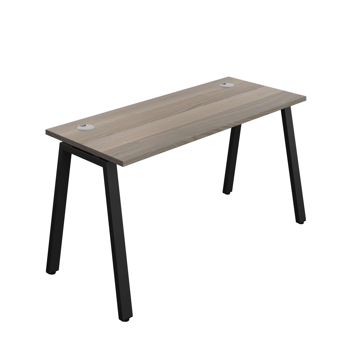 Synergy Bench with Cable Ports: 1 Person (FSC) : A-Frame Leg : 1400 | 700 | Grey Oak/Black