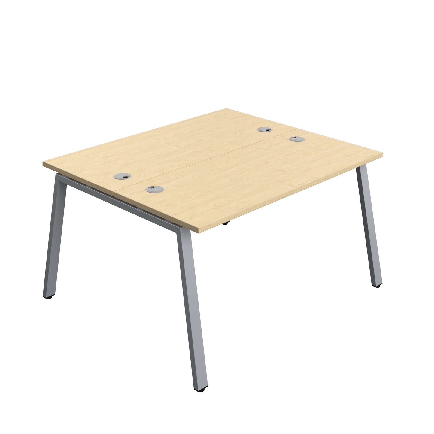 Synergy Bench with Cable Ports: 2 Person (FSC) : A-Frame Leg : 1400 | 700 | Maple/Silver