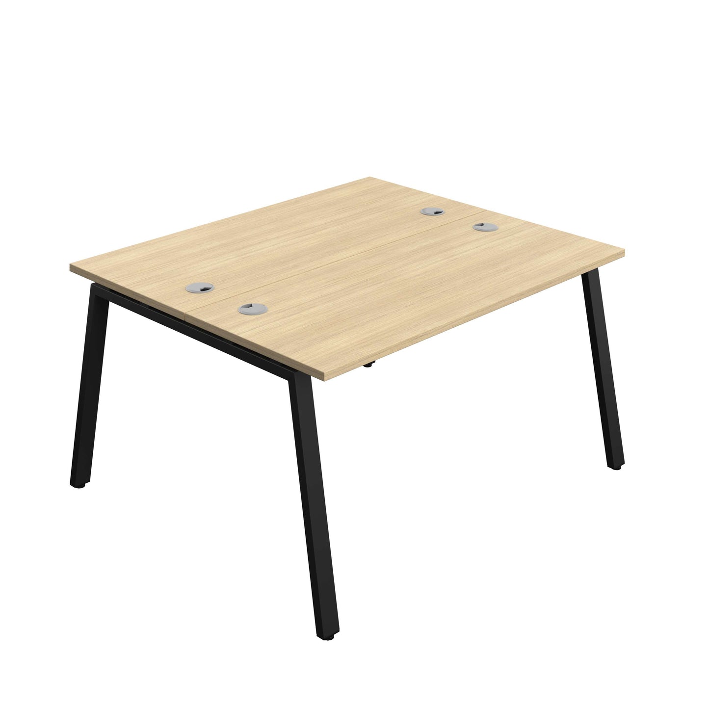 Synergy Bench with Cable Ports: 2 Person (FSC) : A-Frame Leg : 1400 | 700 | Nova Oak/Black