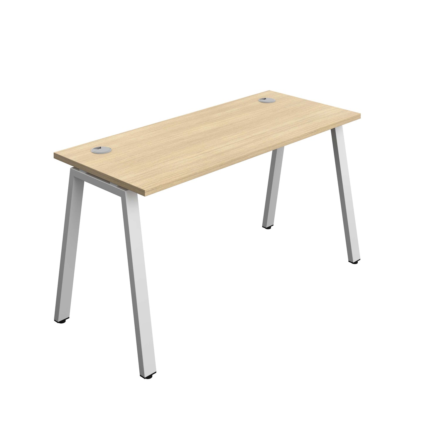 Synergy Bench with Cable Ports: 1 Person (FSC) : A-Frame Leg : 1400 | 700 | Nova Oak/Silver