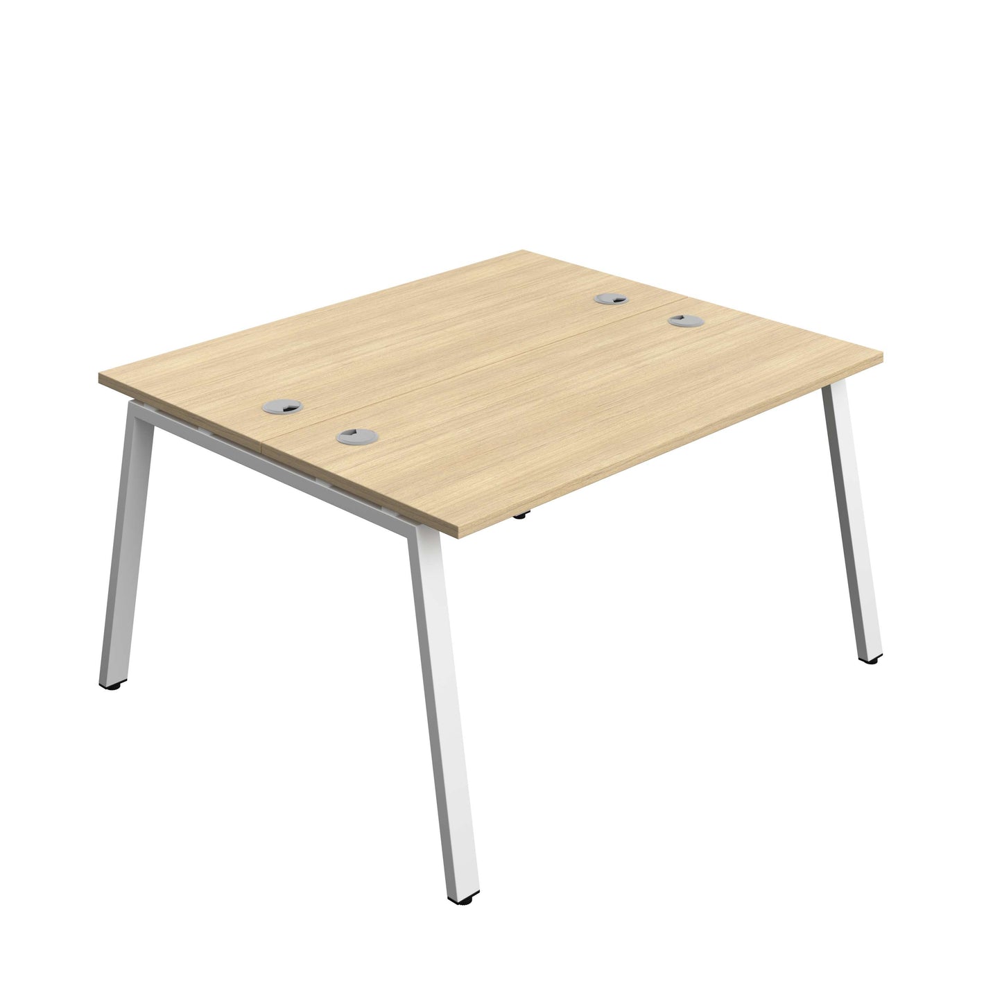 Synergy Bench with Cable Ports: 2 Person (FSC) : A-Frame Leg : 1400 | 700 | Nova Oak/White