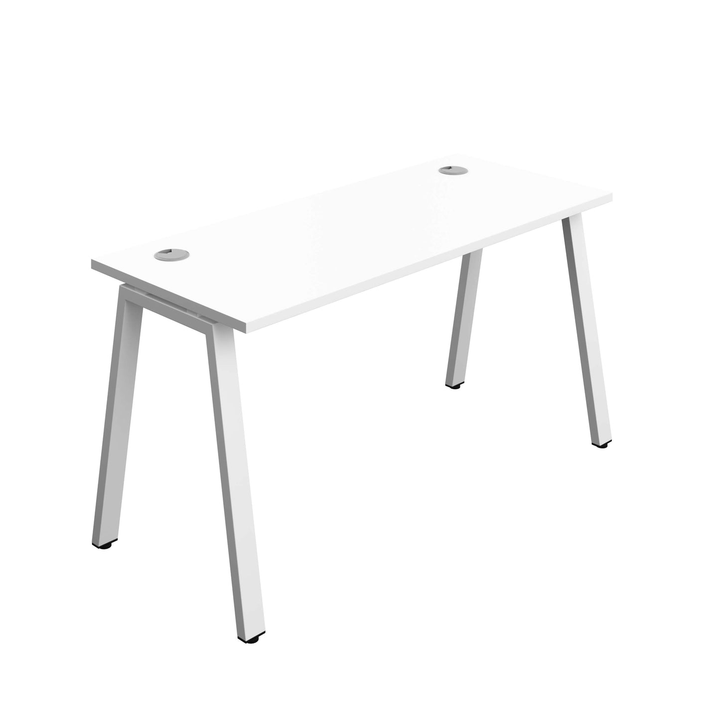 Synergy Bench with Cable Ports: 1 Person (FSC) : A-Frame Leg : 1400 | 700 | White/White