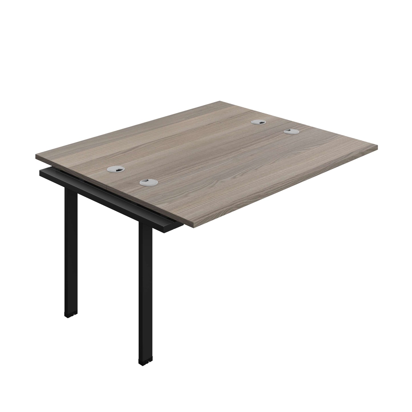 Synergy Bench Extension with Cable Ports: 2 Person (FSC) : 1400 | 700 | Grey Oak/Black