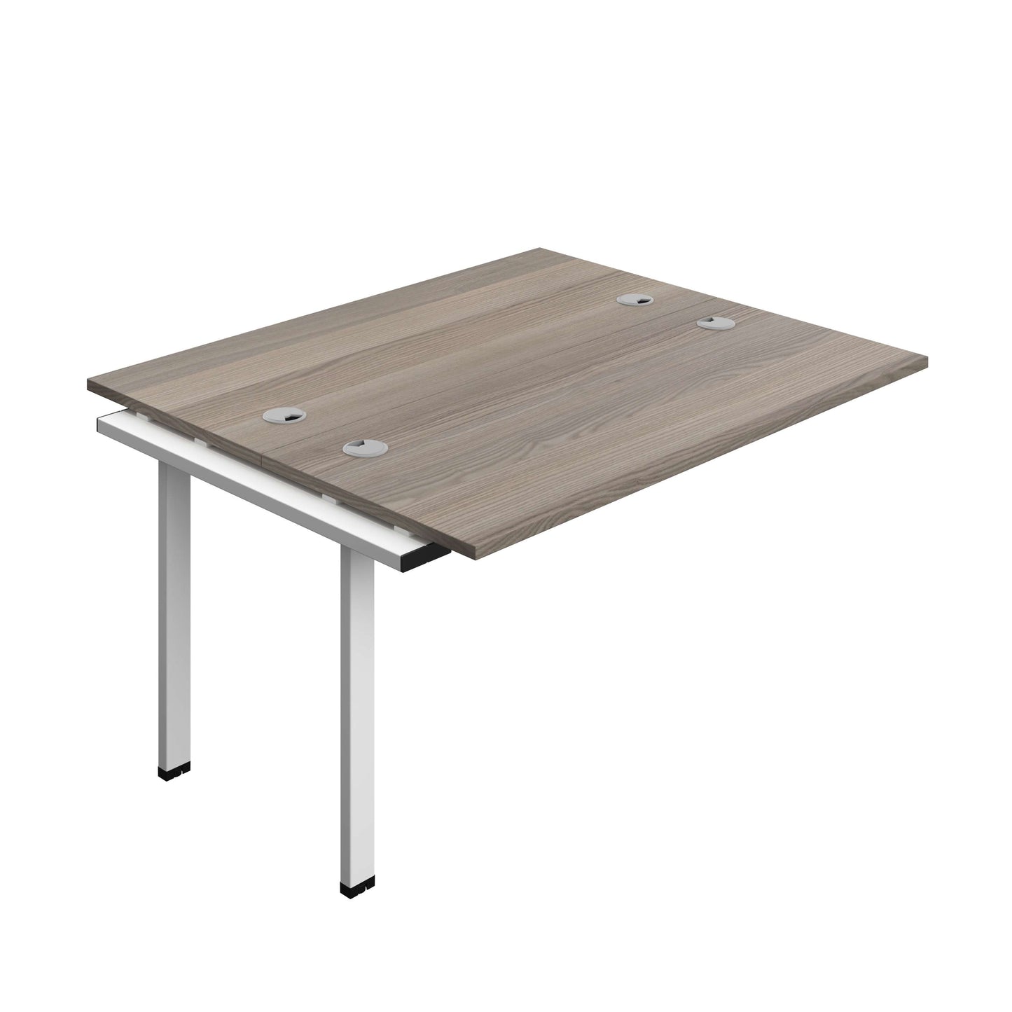 Synergy Bench Extension with Cable Ports: 2 Person (FSC) : 1400 | 700 | Grey Oak/White