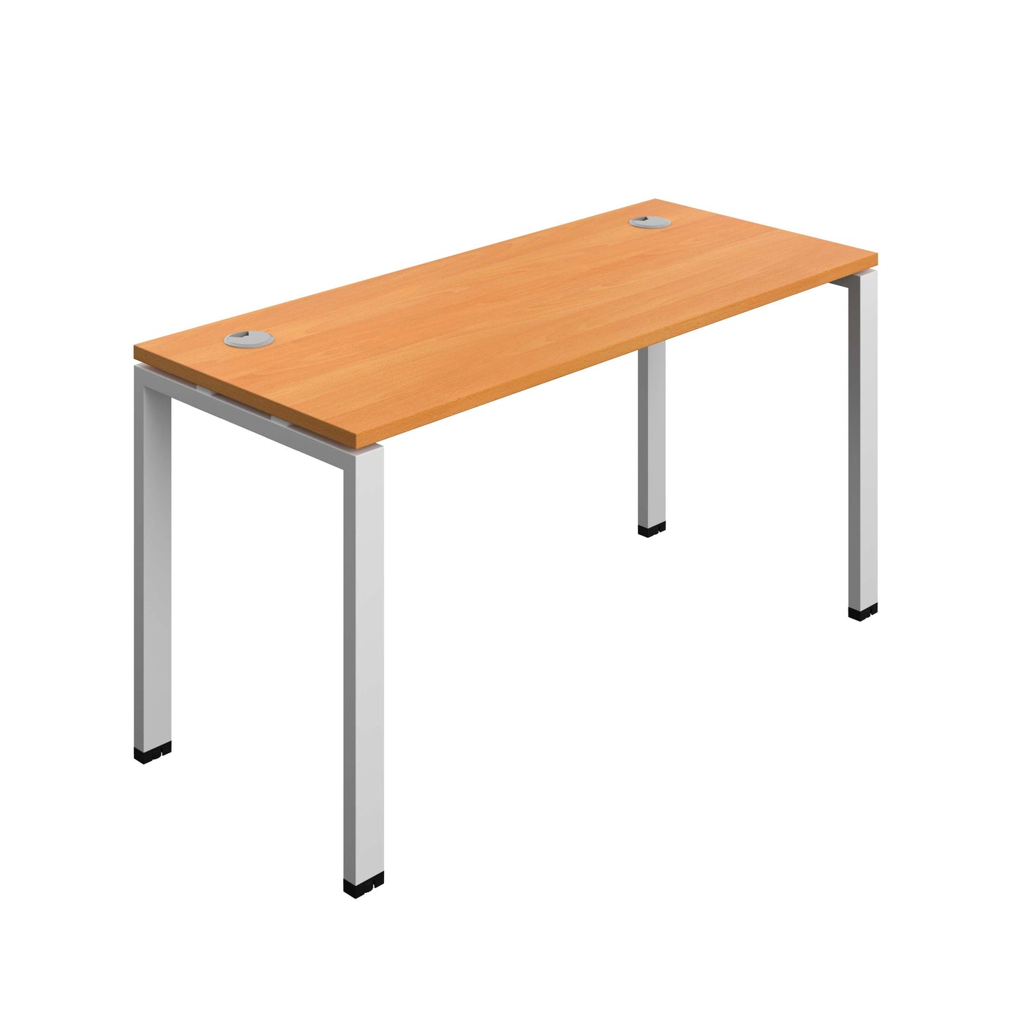 Synergy Bench with Cable Ports: 1 Person (FSC) : Goal Post Leg : 1400 | 700 | Beech/Silver