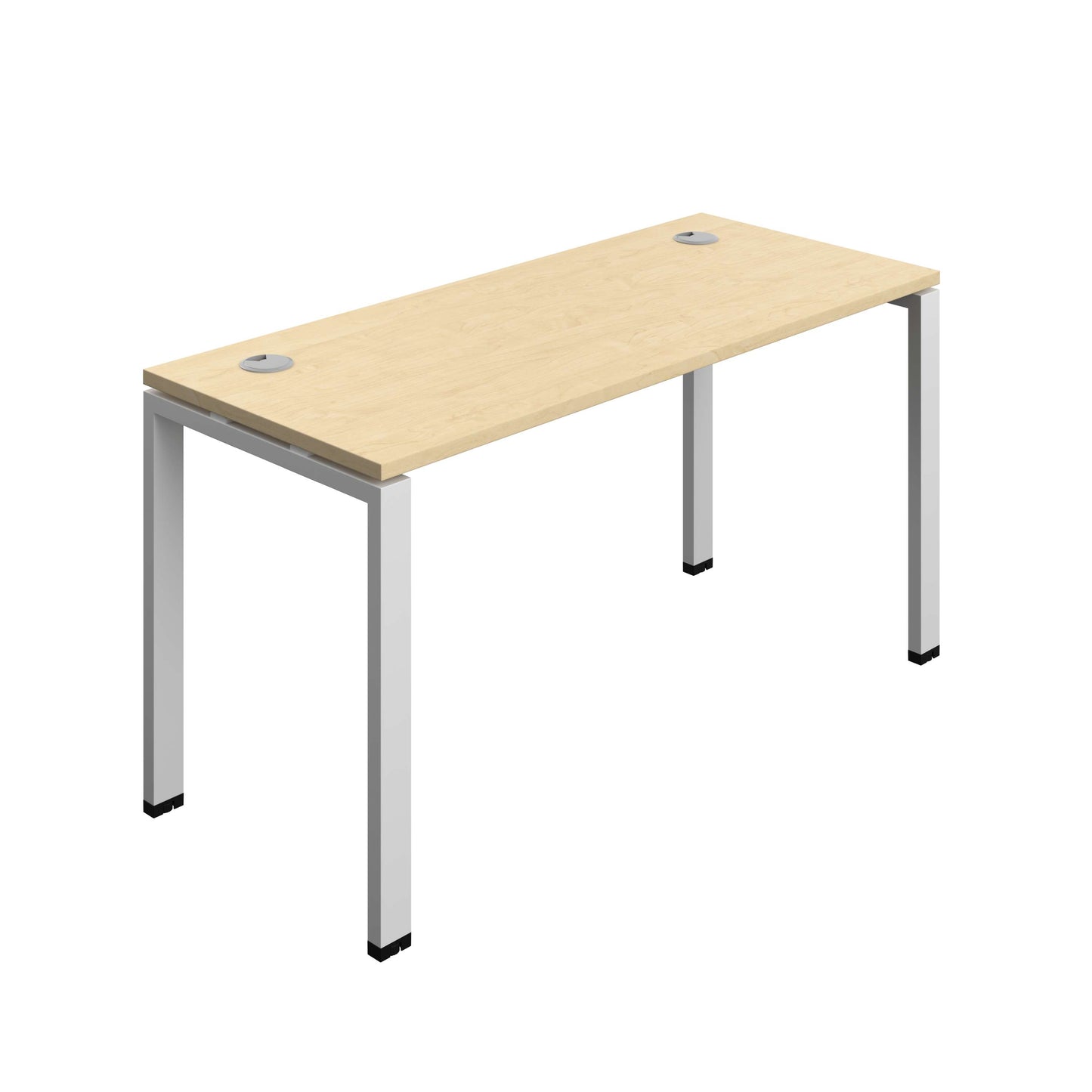 Synergy Bench with Cable Ports: 1 Person (FSC) : Goal Post Leg : 1400 | 700 | Maple/Silver