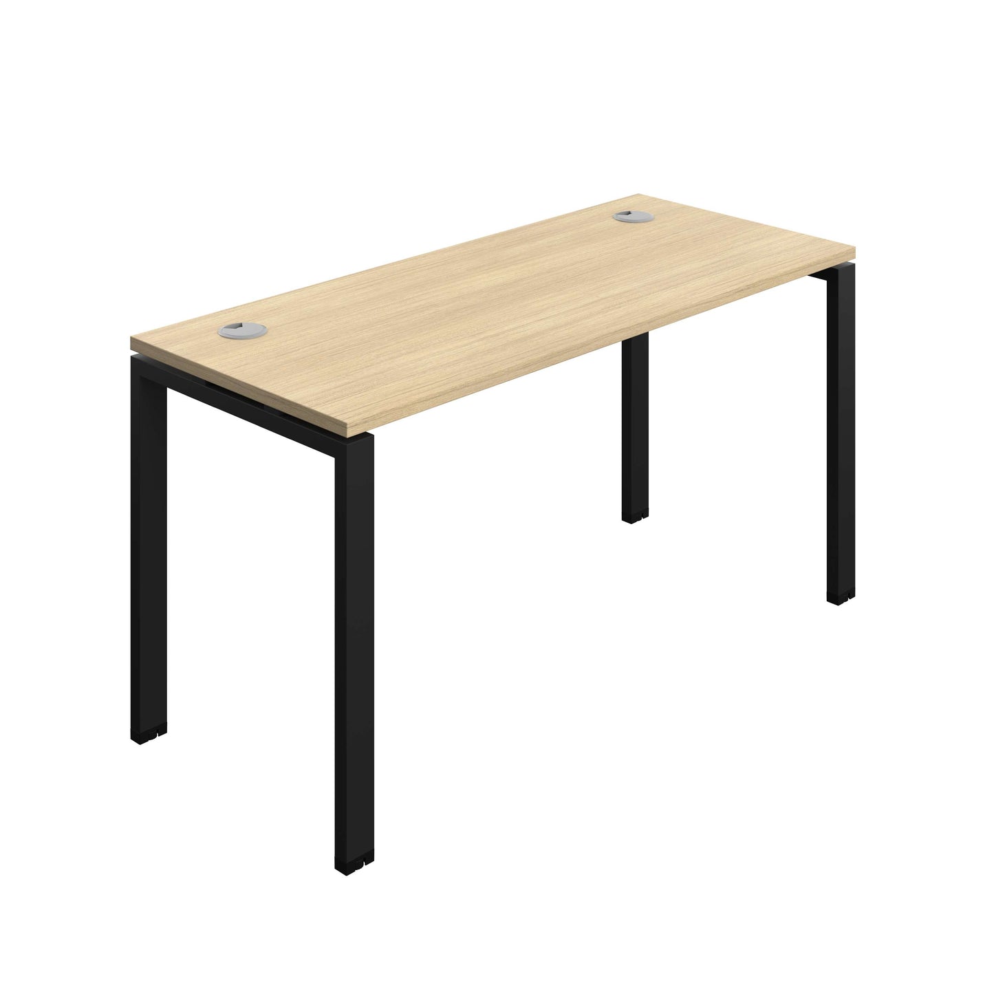 Synergy Bench with Cable Ports: 1 Person (FSC) : Goal Post Leg : 1400 | 700 | Nova Oak/Black
