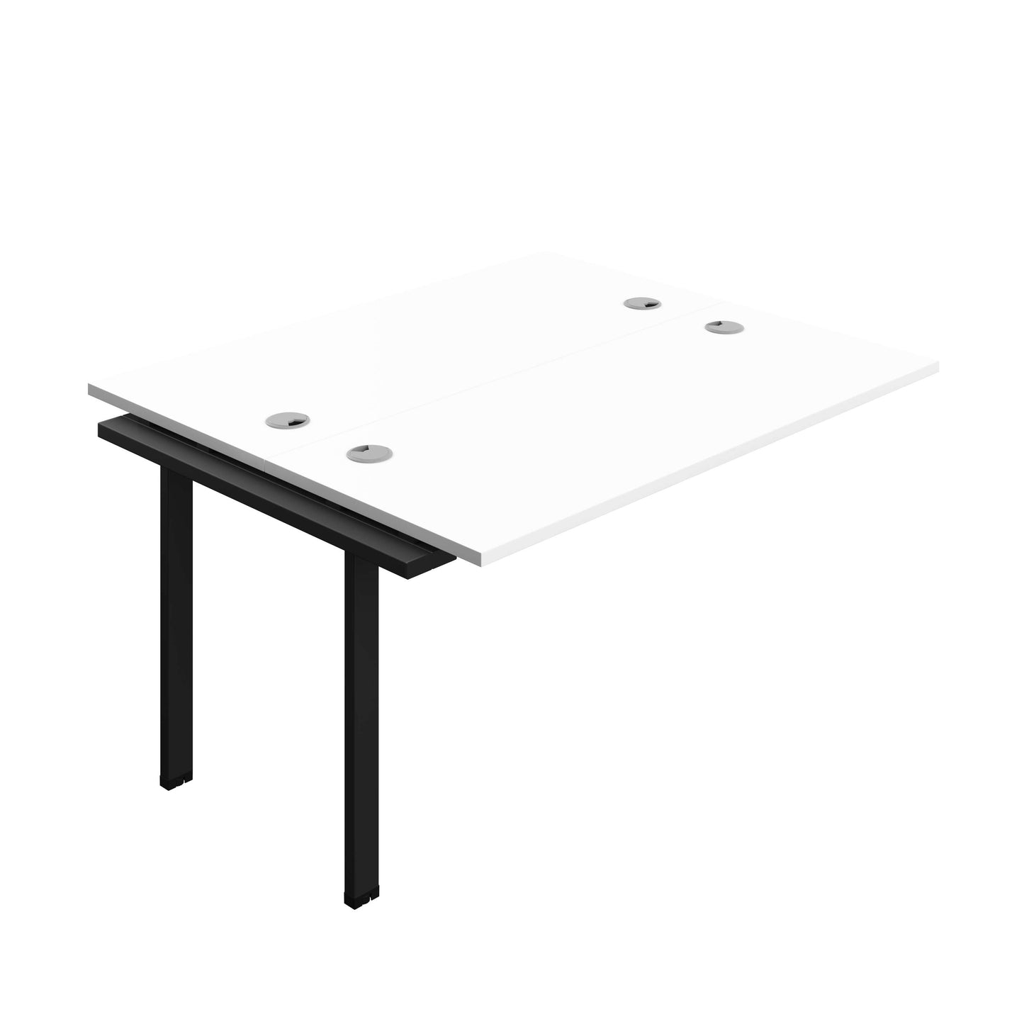 Synergy Bench Extension with Cable Ports: 2 Person (FSC) : 1400 | 700 | White/Black