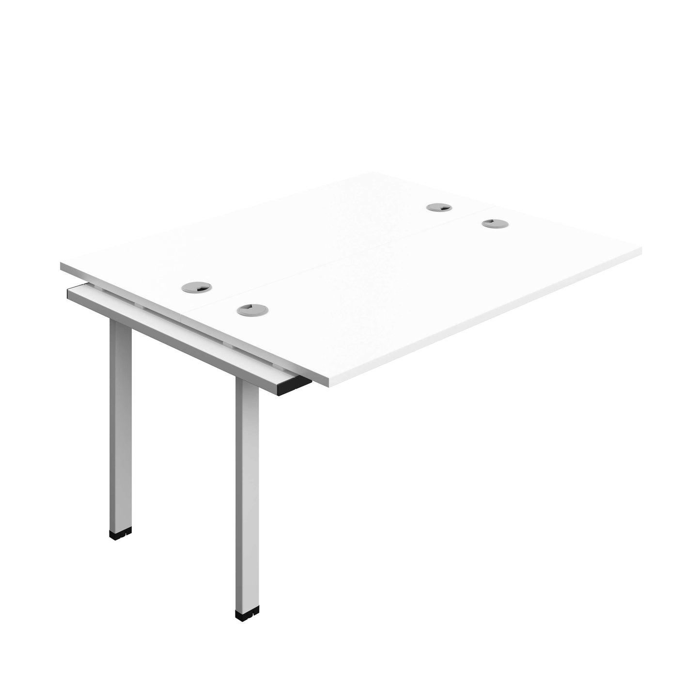 Synergy Bench Extension with Cable Ports: 2 Person (FSC) : 1400 | 700 | White/Silver