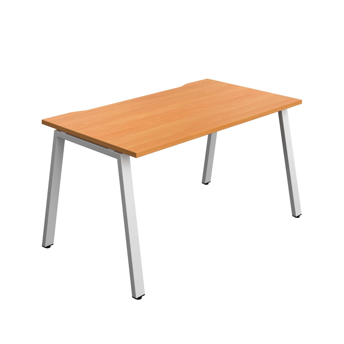 Synergy Bench with Cut Out: 1 Person (FSC) : A-Frame Leg : 1400 | 800 | Beech/Silver