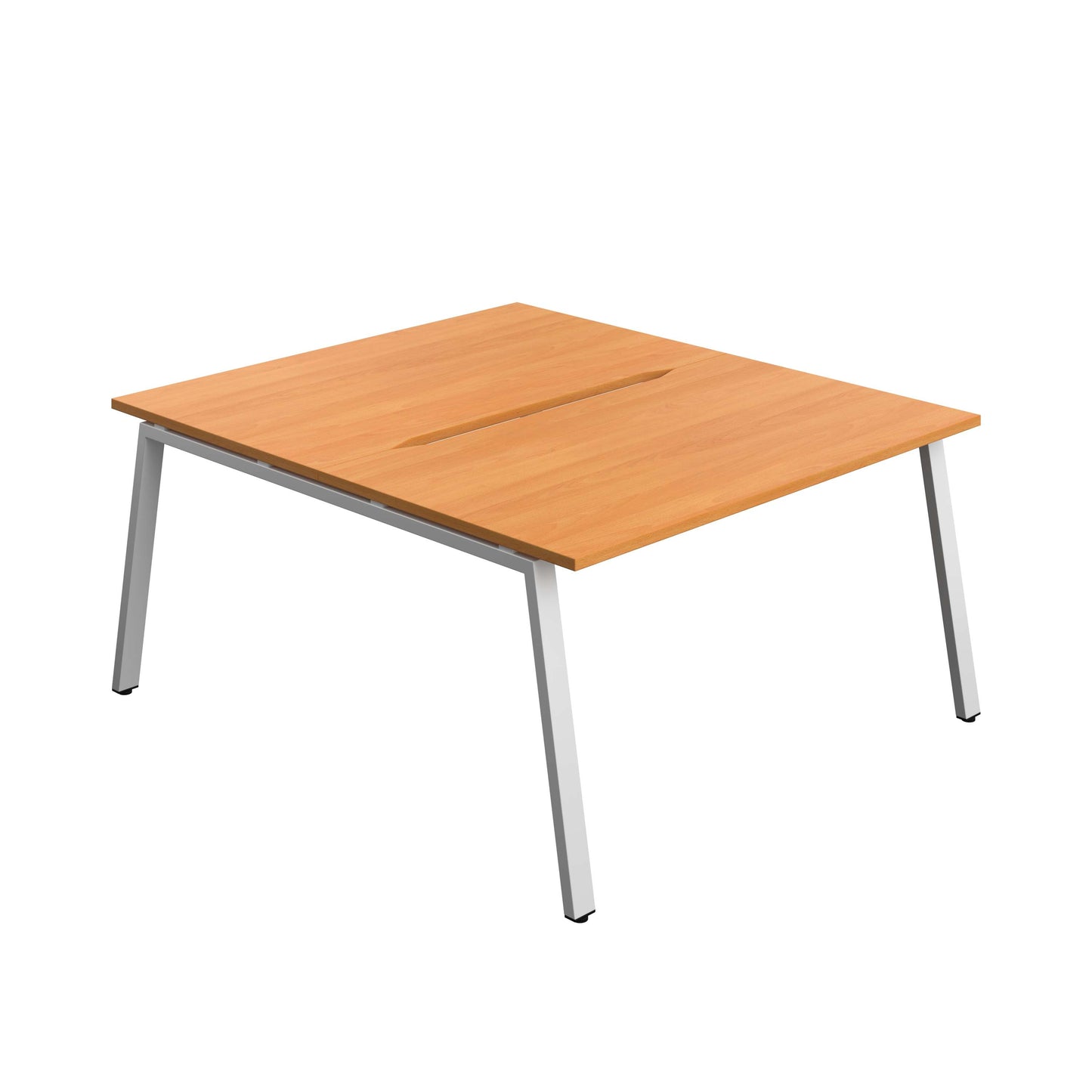 Synergy Bench with Cut Out: 2 Person (FSC) : A-Frame Leg : 1400 | 800 | Beech/Silver