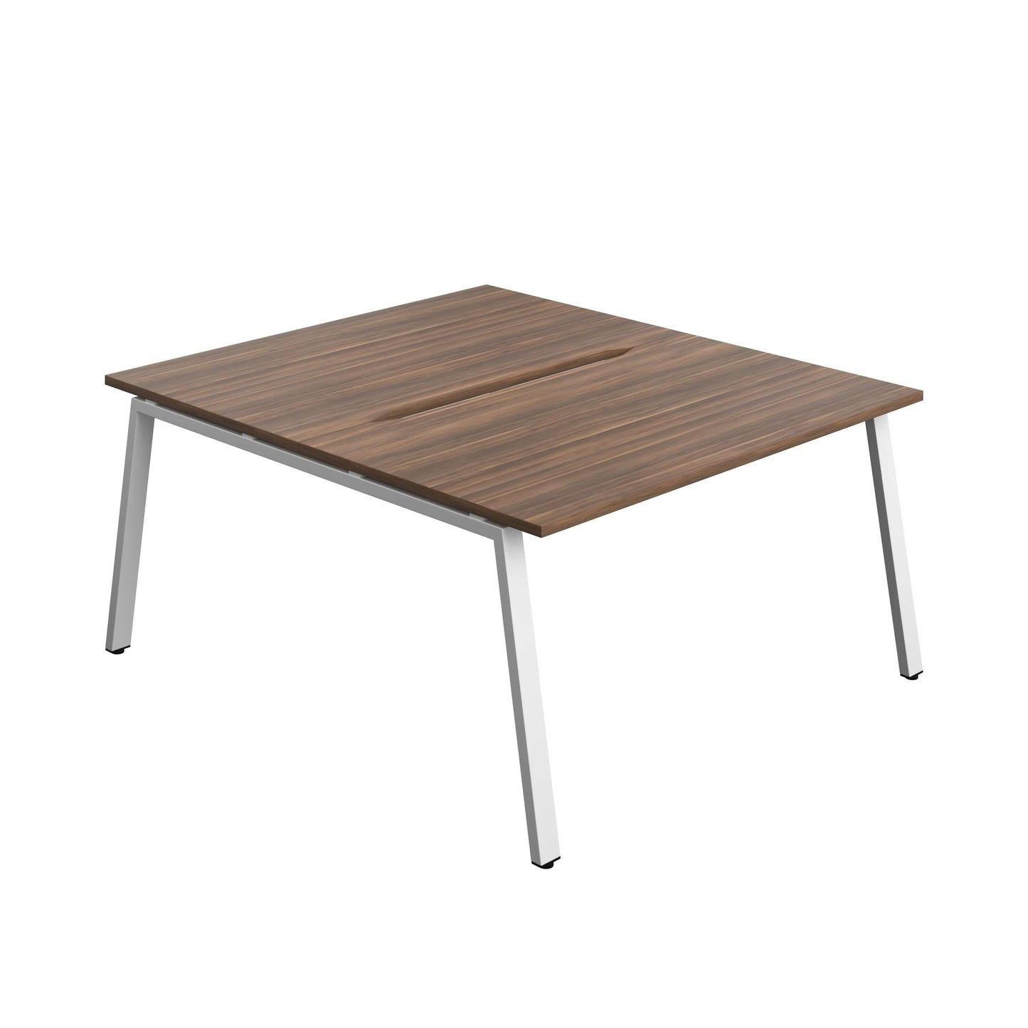 Synergy Bench with Cut Out: 2 Person (FSC) : A-Frame Leg : 1400 | 800 | Dark Walnut/White