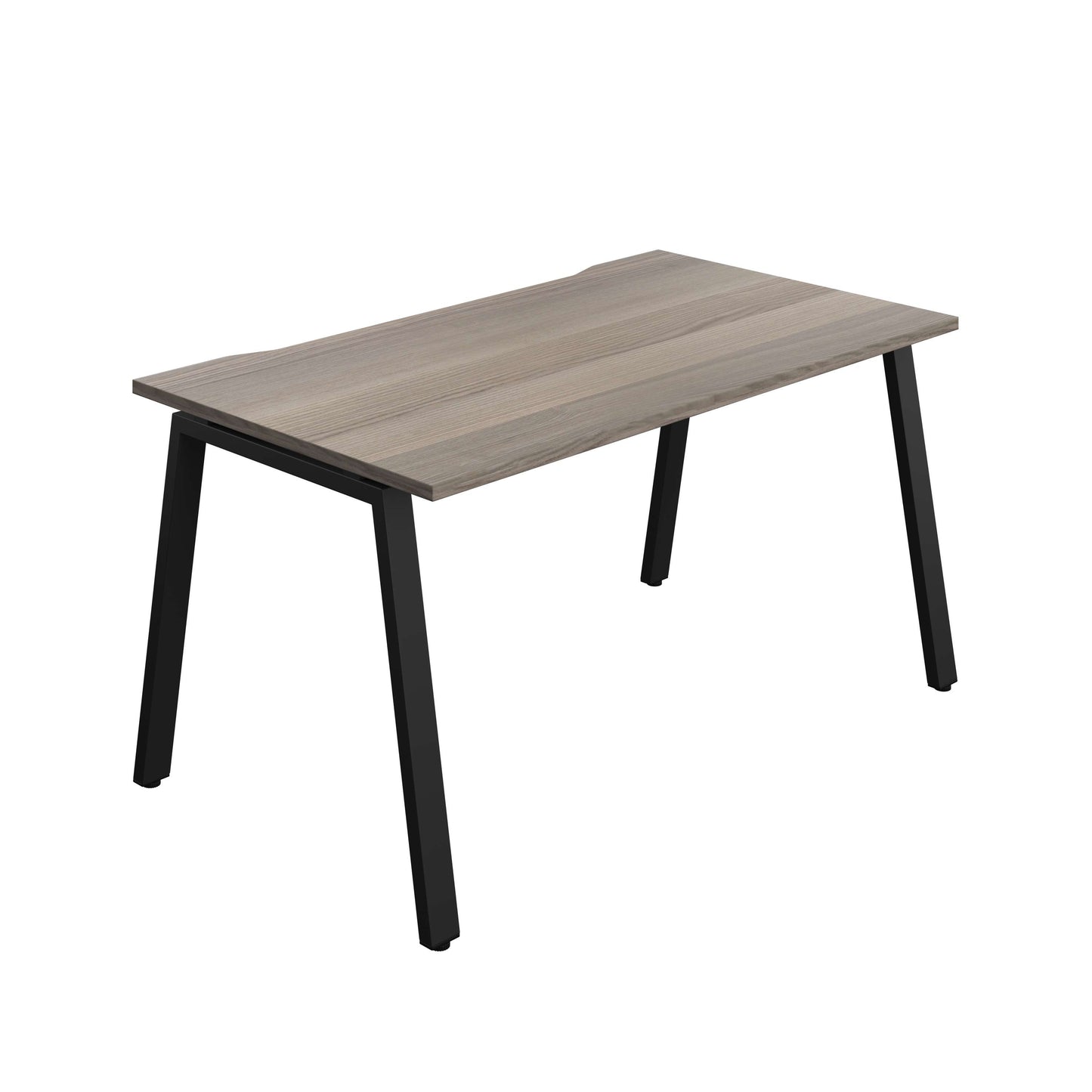 Synergy Bench with Cut Out: 1 Person (FSC) : A-Frame Leg : 1400 | 800 | Grey Oak/Black