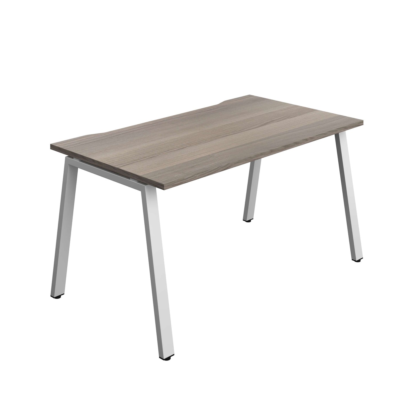 Synergy Bench with Cut Out: 1 Person (FSC) : A-Frame Leg : 1400 | 800 | Grey Oak/Silver