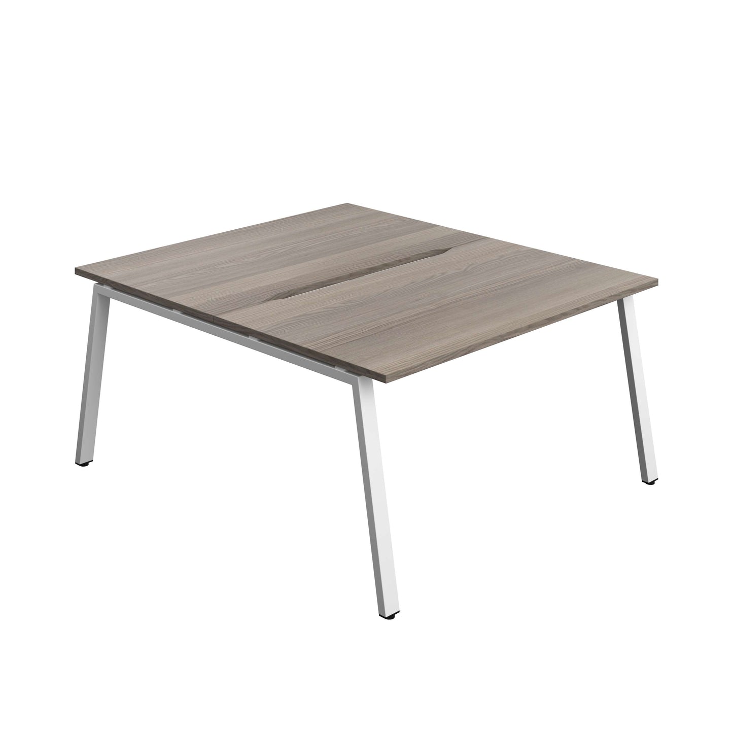 Synergy Bench with Cut Out: 2 Person (FSC) : A-Frame Leg : 1400 | 800 | Grey Oak/White