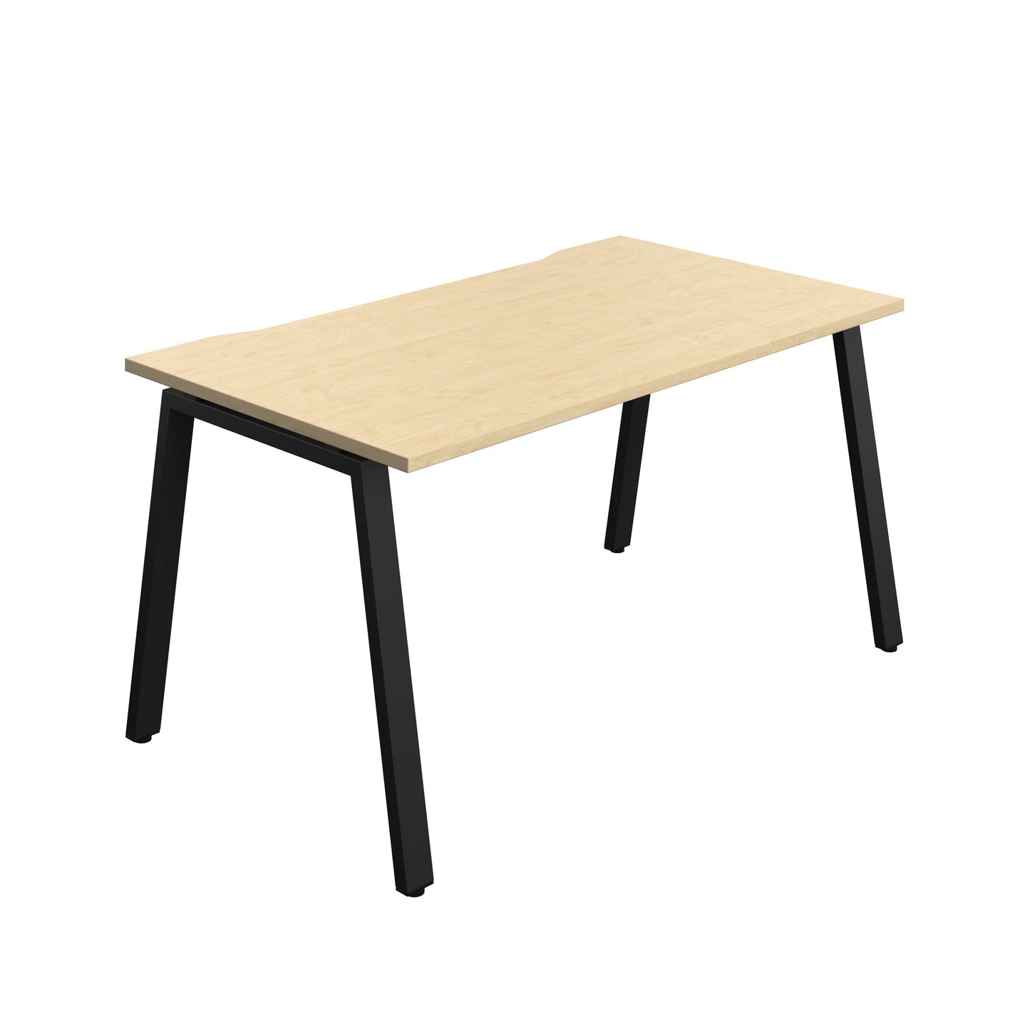 Synergy Bench with Cut Out: 1 Person (FSC) : A-Frame Leg : 1400 | 800 | Maple/Black