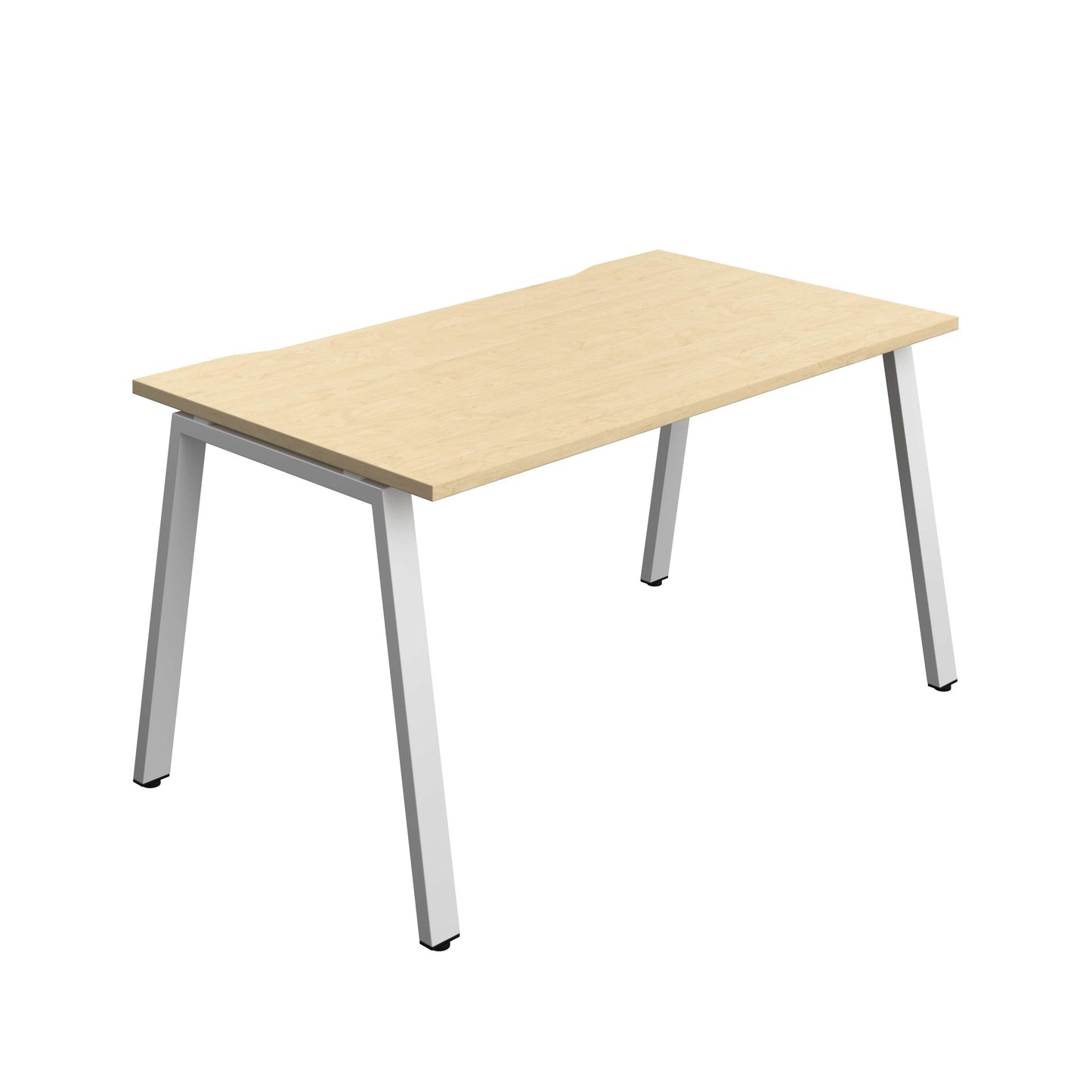 Synergy Bench with Cut Out: 1 Person (FSC) : A-Frame Leg : 1400 | 800 | Maple/Silver