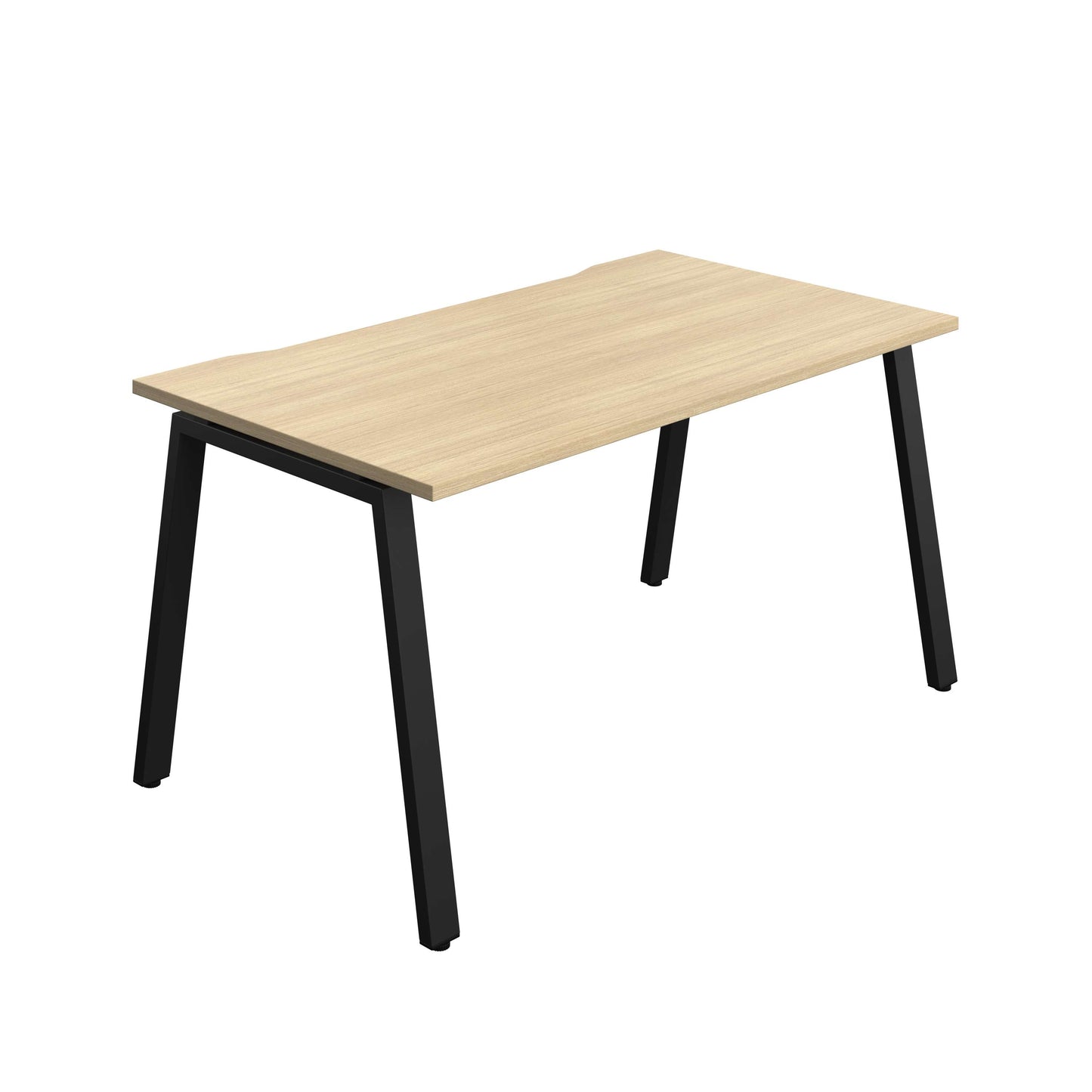 Synergy Bench with Cut Out: 1 Person (FSC) : A-Frame Leg : 1400 | 800 | Nova Oak/Black