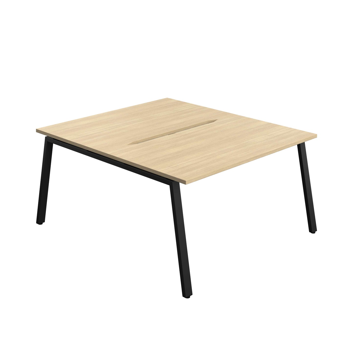 Synergy Bench with Cut Out: 2 Person (FSC) : A-Frame Leg : 1400 | 800 | Nova Oak/Black