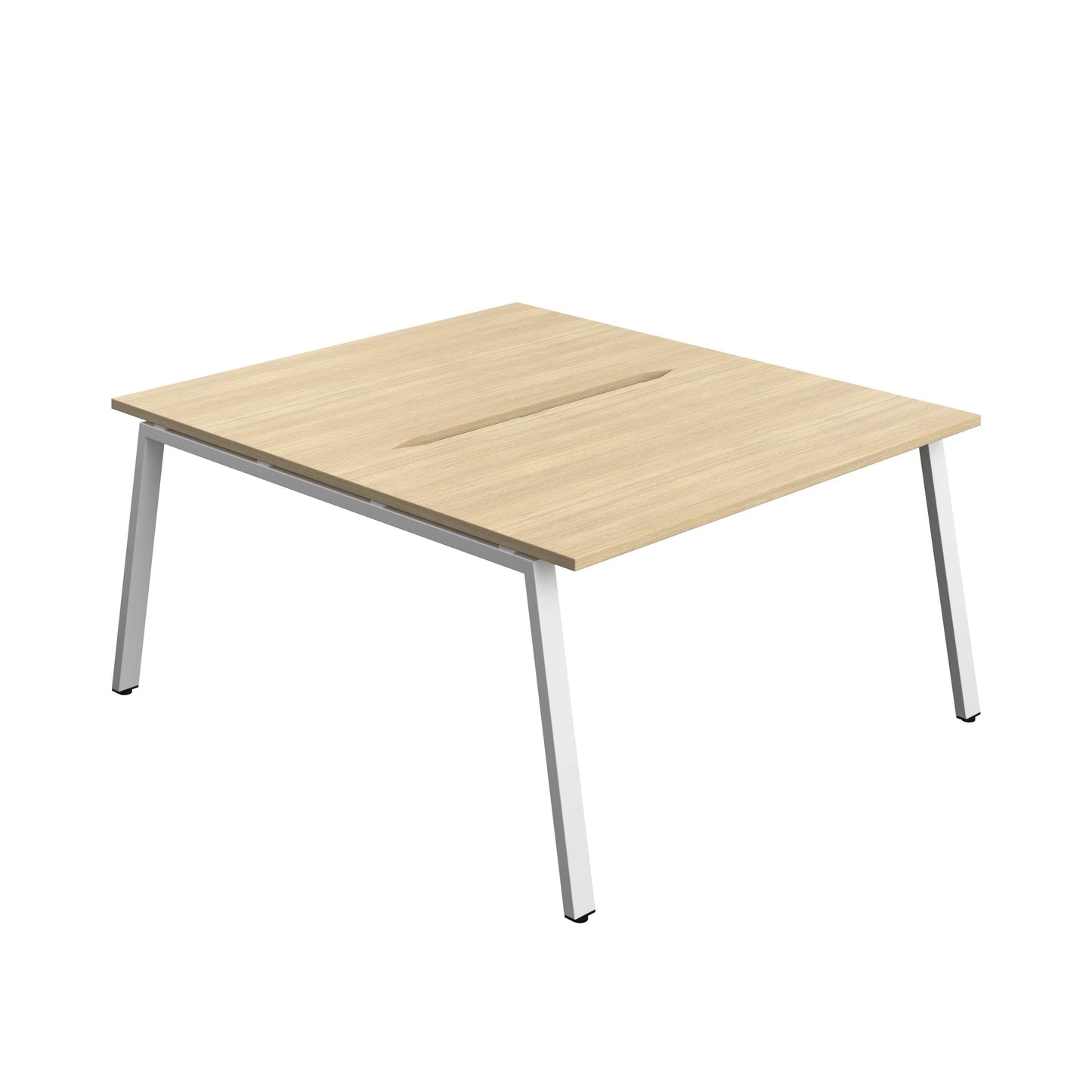 Synergy Bench with Cut Out: 2 Person (FSC) : A-Frame Leg : 1400 | 800 | Nova Oak/White