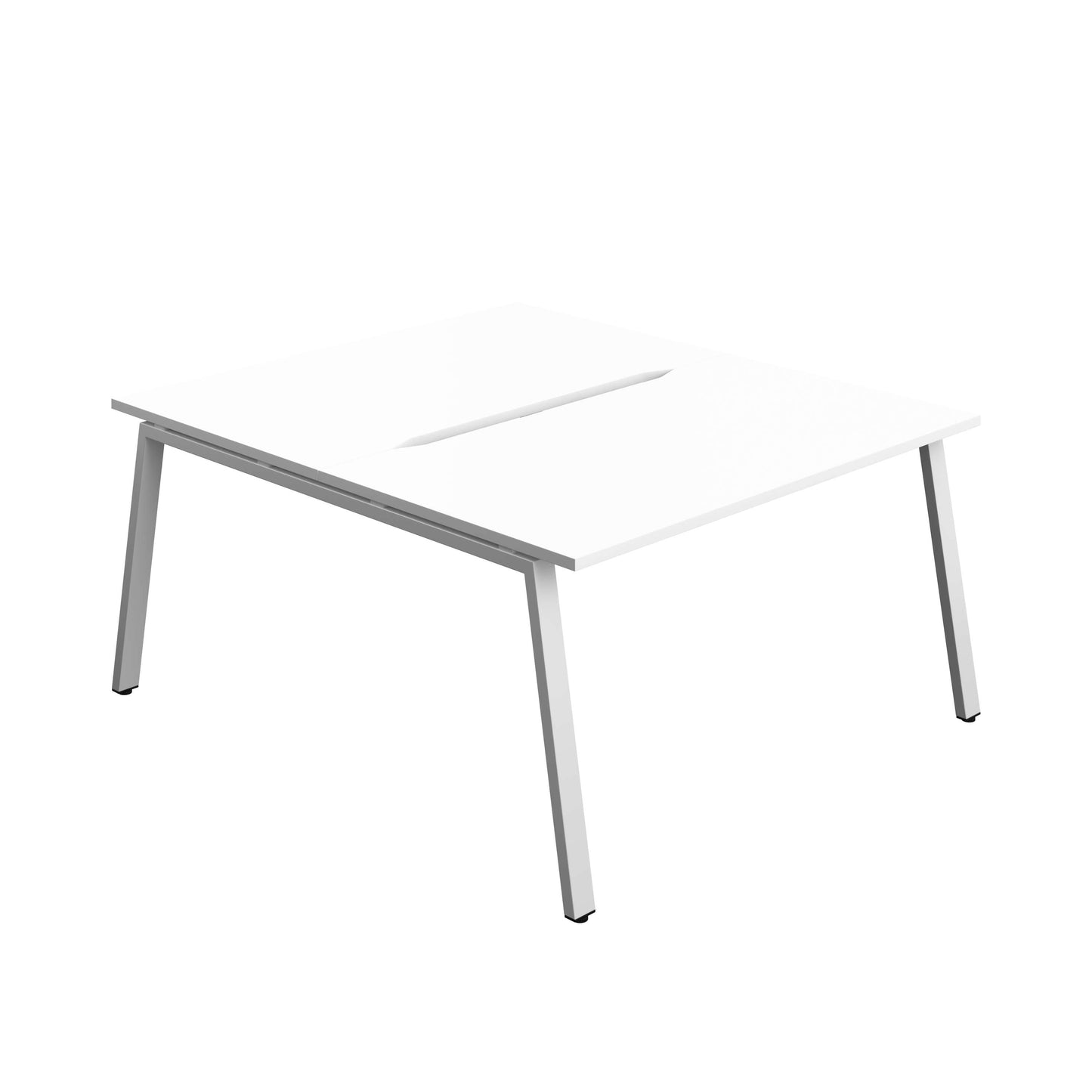 Synergy Bench with Cut Out: 2 Person (FSC) : A-Frame Leg : 1400 | 800 | White/Silver