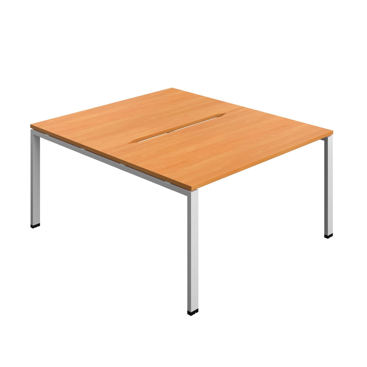 Synergy Bench with Cut Out: 2 Person (FSC) : Goal Post Leg : 1400 | 800 | Beech/Silver