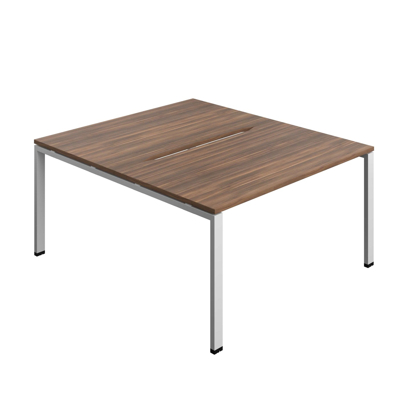 Synergy Bench with Cut Out: 2 Person (FSC) : Goal Post Leg : 1400 | 800 | Dark Walnut/Silver