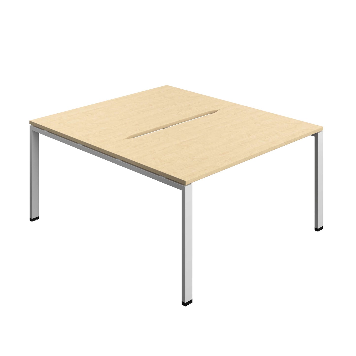 Synergy Bench with Cut Out: 2 Person (FSC) : Goal Post Leg : 1400 | 800 | Maple/Silver