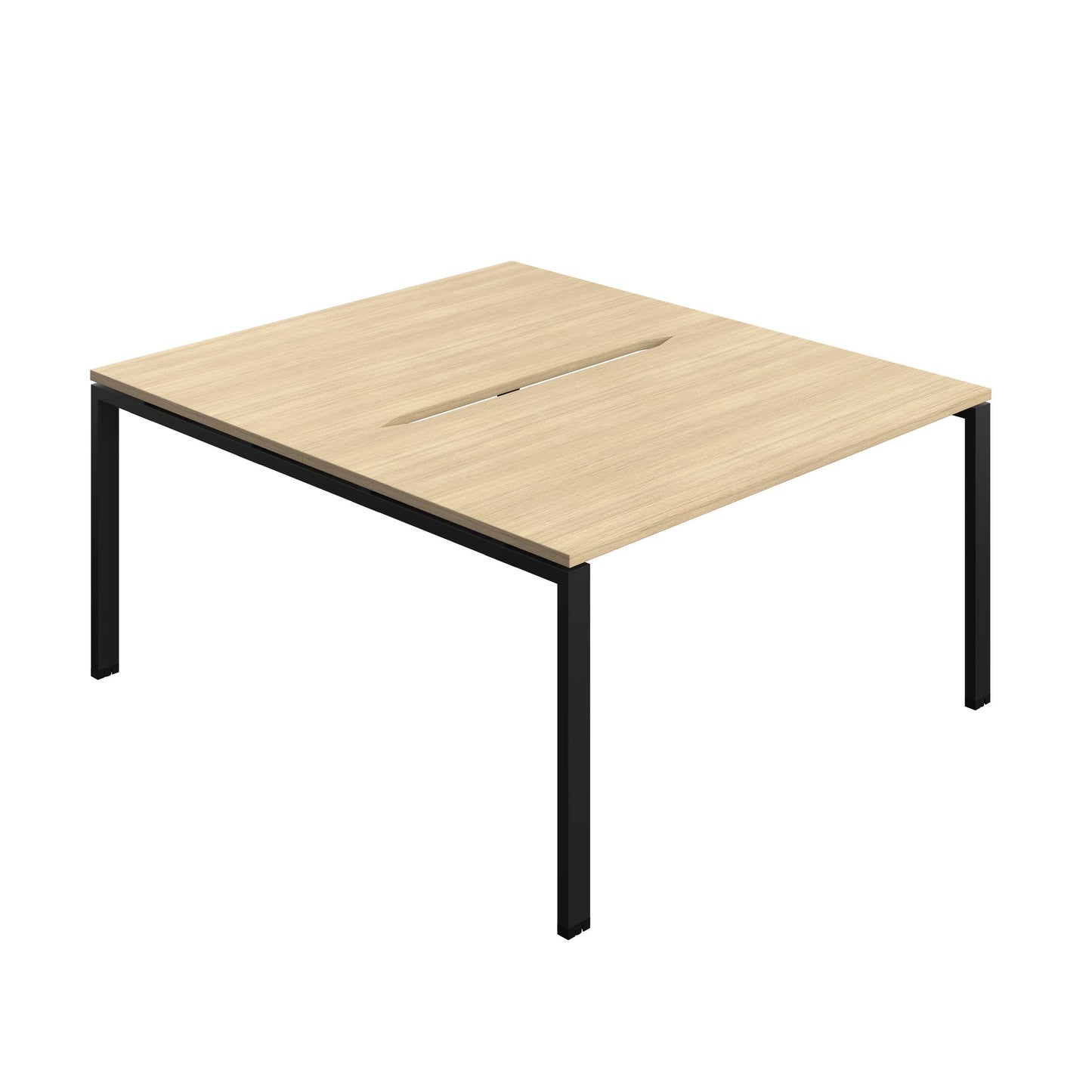 Synergy Bench with Cut Out: 2 Person (FSC) : Goal Post Leg : 1400 | 800 | Nova Oak/Black