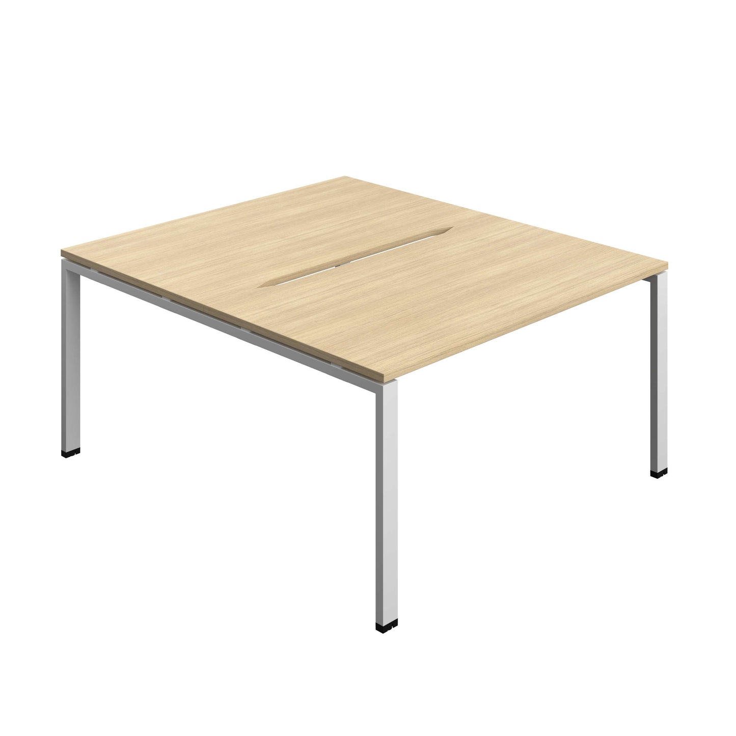 Synergy Bench with Cut Out: 2 Person (FSC) : Goal Post Leg : 1400 | 800 | Nova Oak/Silver