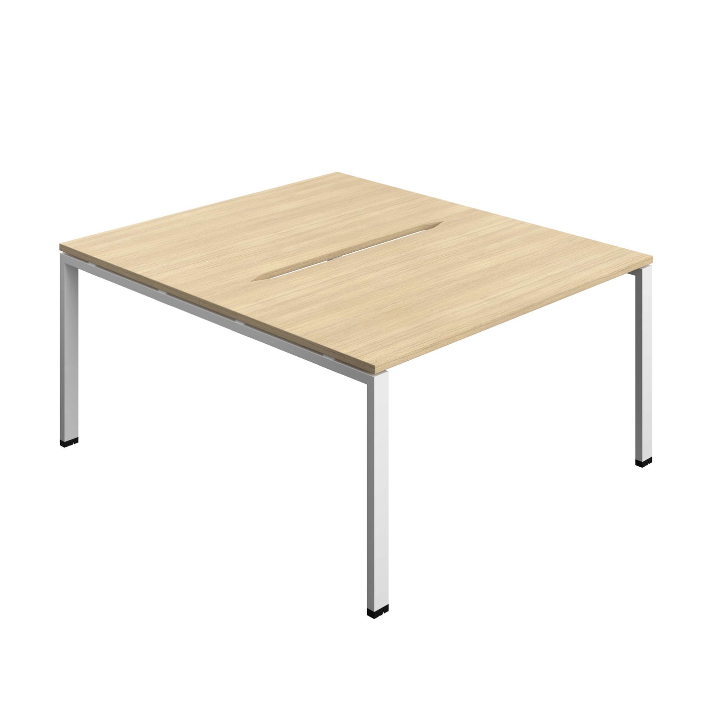 Synergy Bench with Cut Out: 2 Person (FSC) : Goal Post Leg : 1400 | 800 | Nova Oak/White