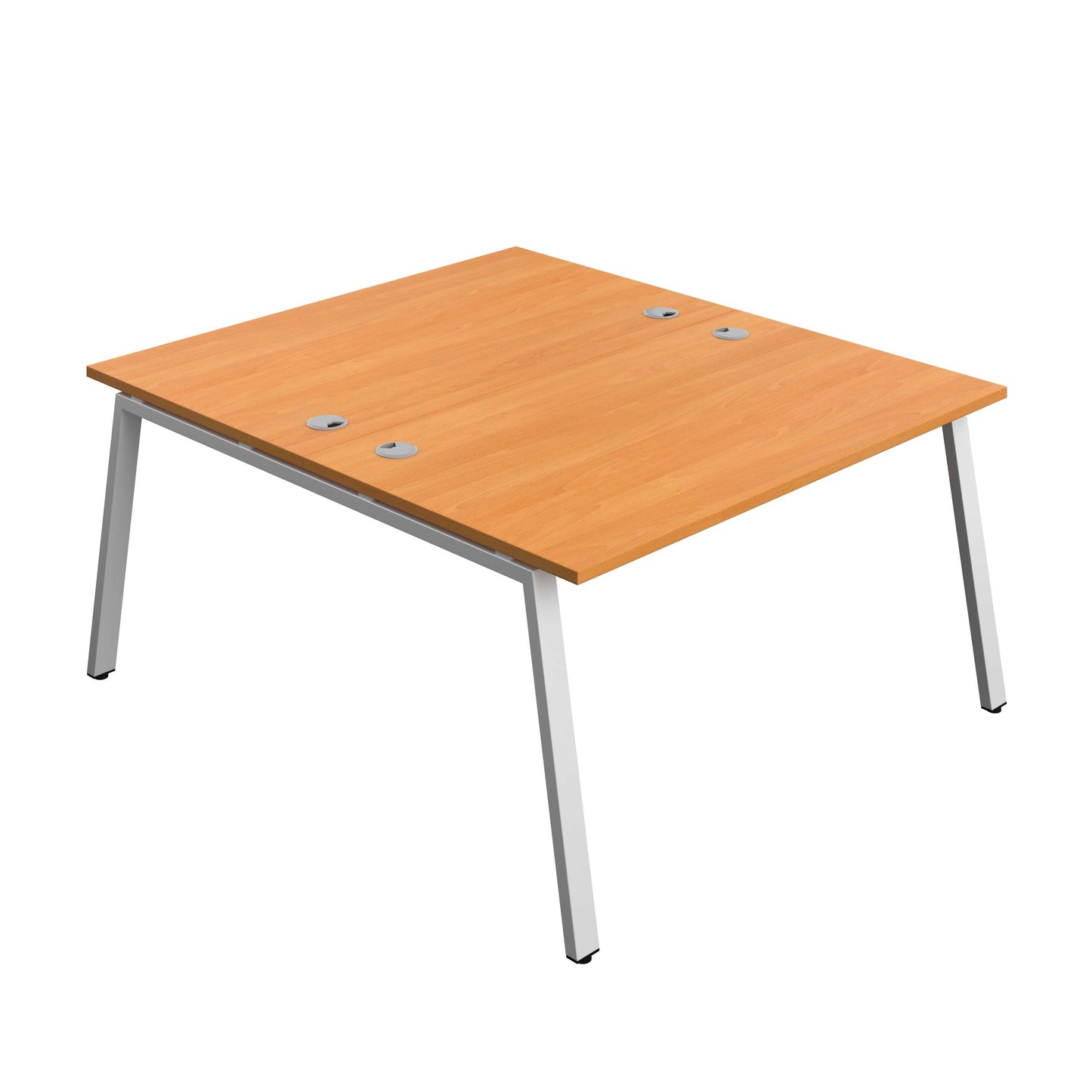Synergy Bench with Cable Ports: 2 Person (FSC) : A-Frame Leg : 1400 | 800 | Beech/Silver