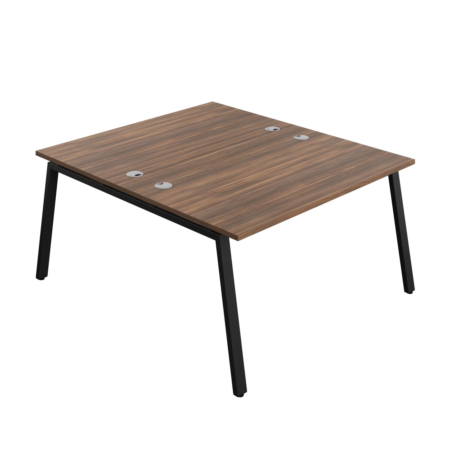 Synergy Bench with Cable Ports: 2 Person (FSC) : A-Frame Leg : 1400 | 800 | Dark Walnut/Black
