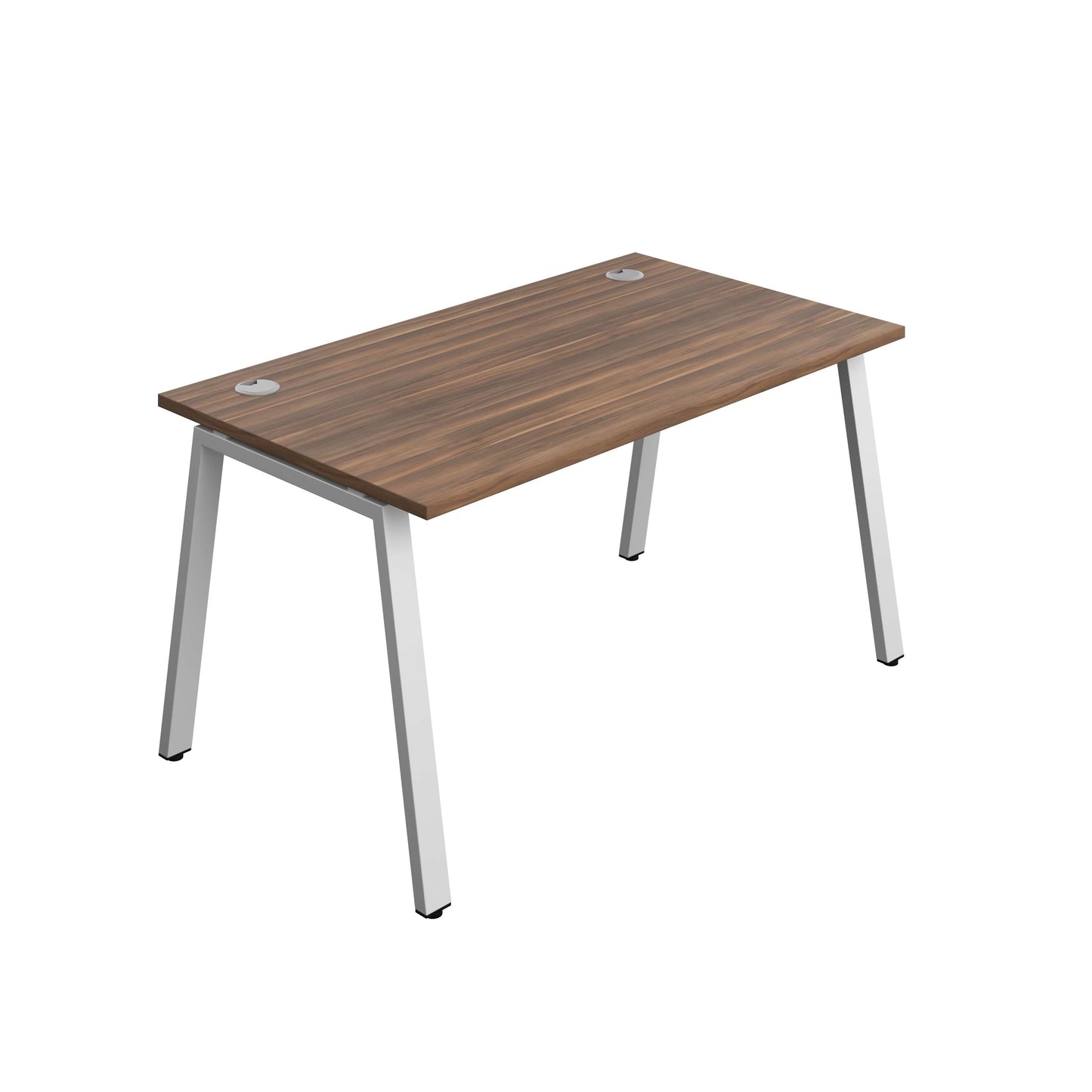 Synergy Bench with Cable Ports: 1 Person (FSC) : A-Frame Leg : 1400 | 800 | Dark Walnut/Silver