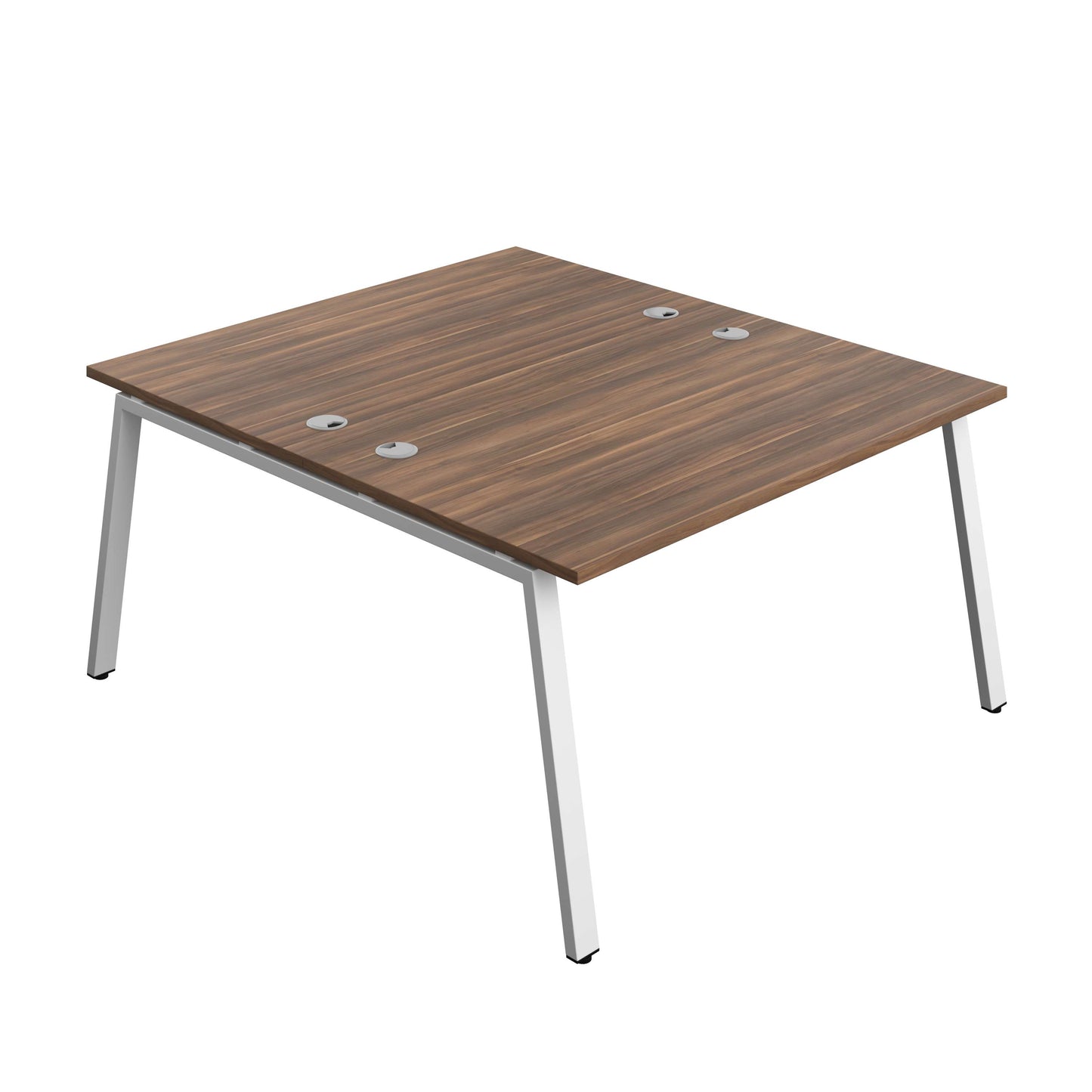 Synergy Bench with Cable Ports: 2 Person (FSC) : A-Frame Leg : 1400 | 800 | Dark Walnut/White